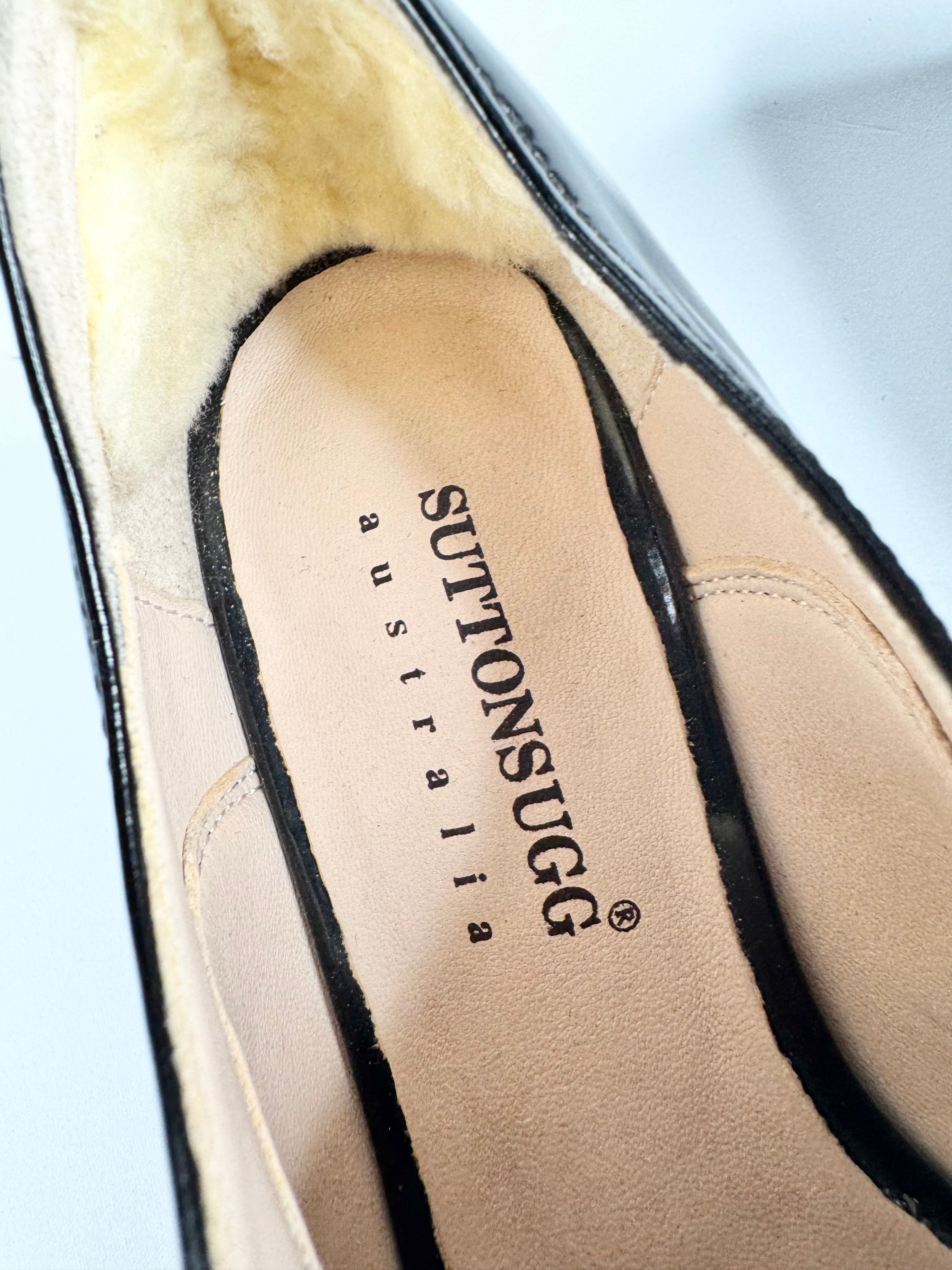 Suttonsnug Black Diamonte & Faux Pearl Embellished Loafers - EU35