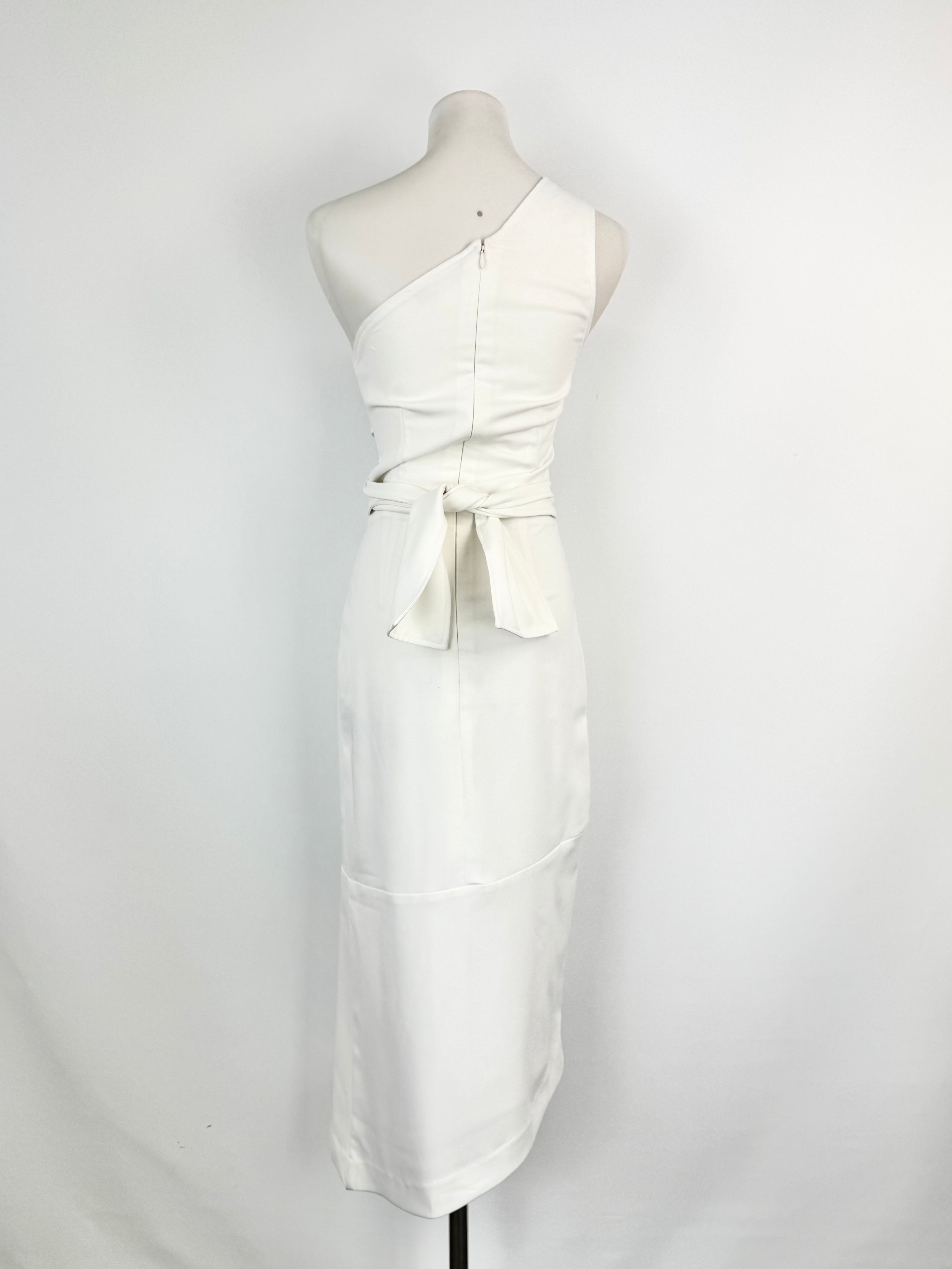 Maurie & Eve White Off Shoulder Wrap Midi Wrap Dress - AU6