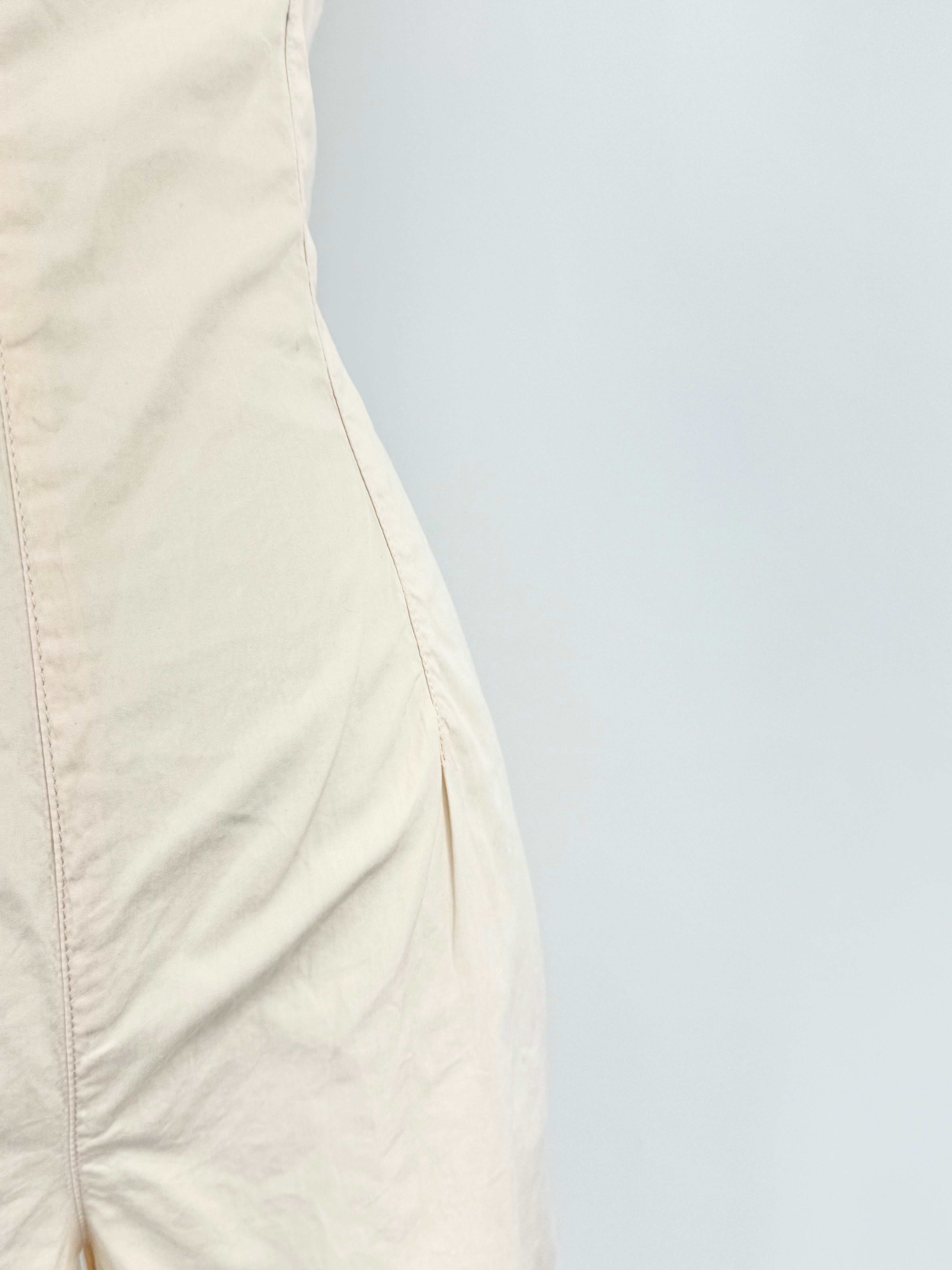 Vintage 2002 Chanel Apricot Pastel Sleeveless Cotton & Silk Jumpsuit - AU6/8