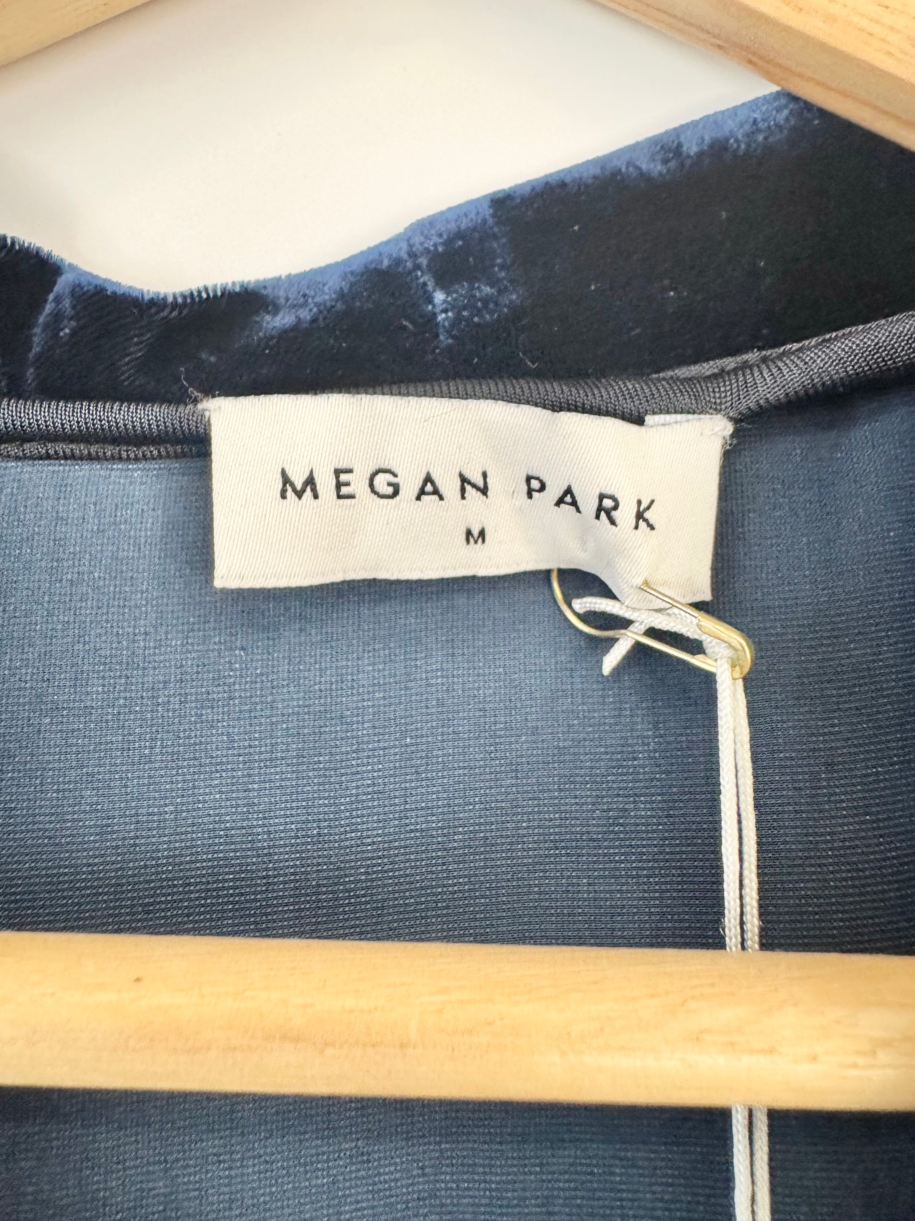 Megan Park Deep Blue Silk Blend Velvet Cocktail Dress NWT - AU10/12