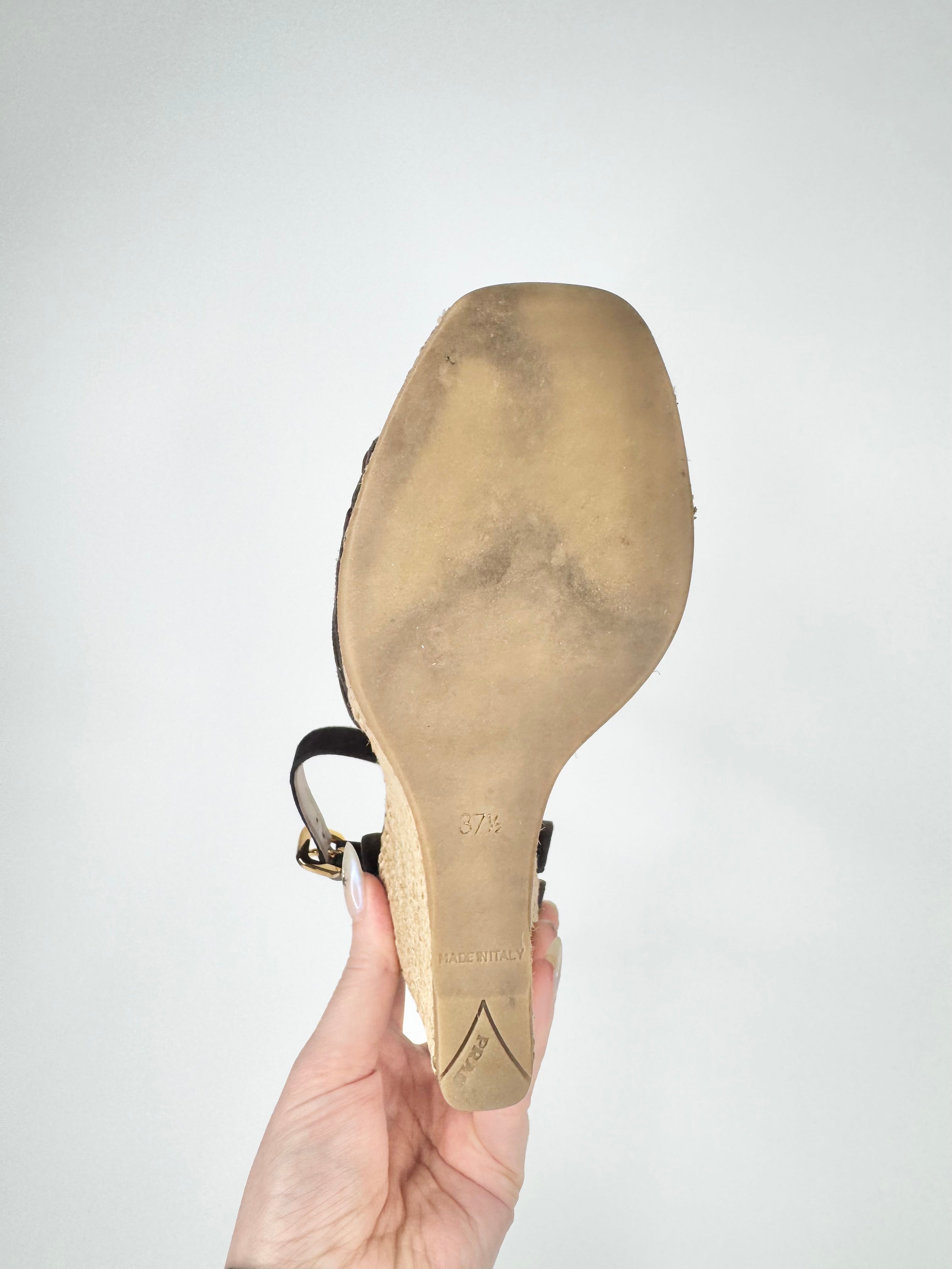 Prada 'Calzature Donna' Deep Brown Espadrilles - EU37.5