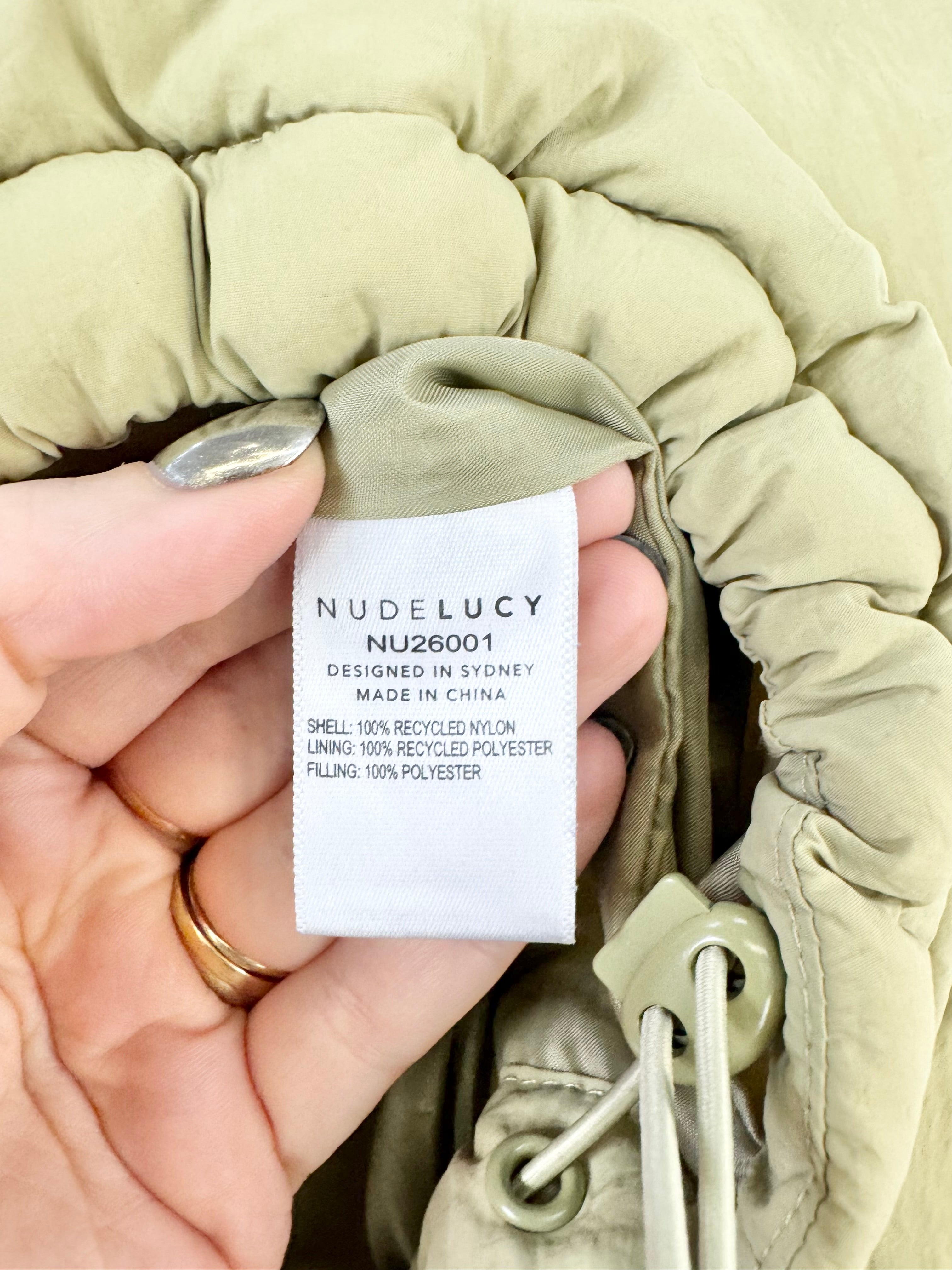 Nudelucy Topher Puffer Jacket in Matcha Green - AU12