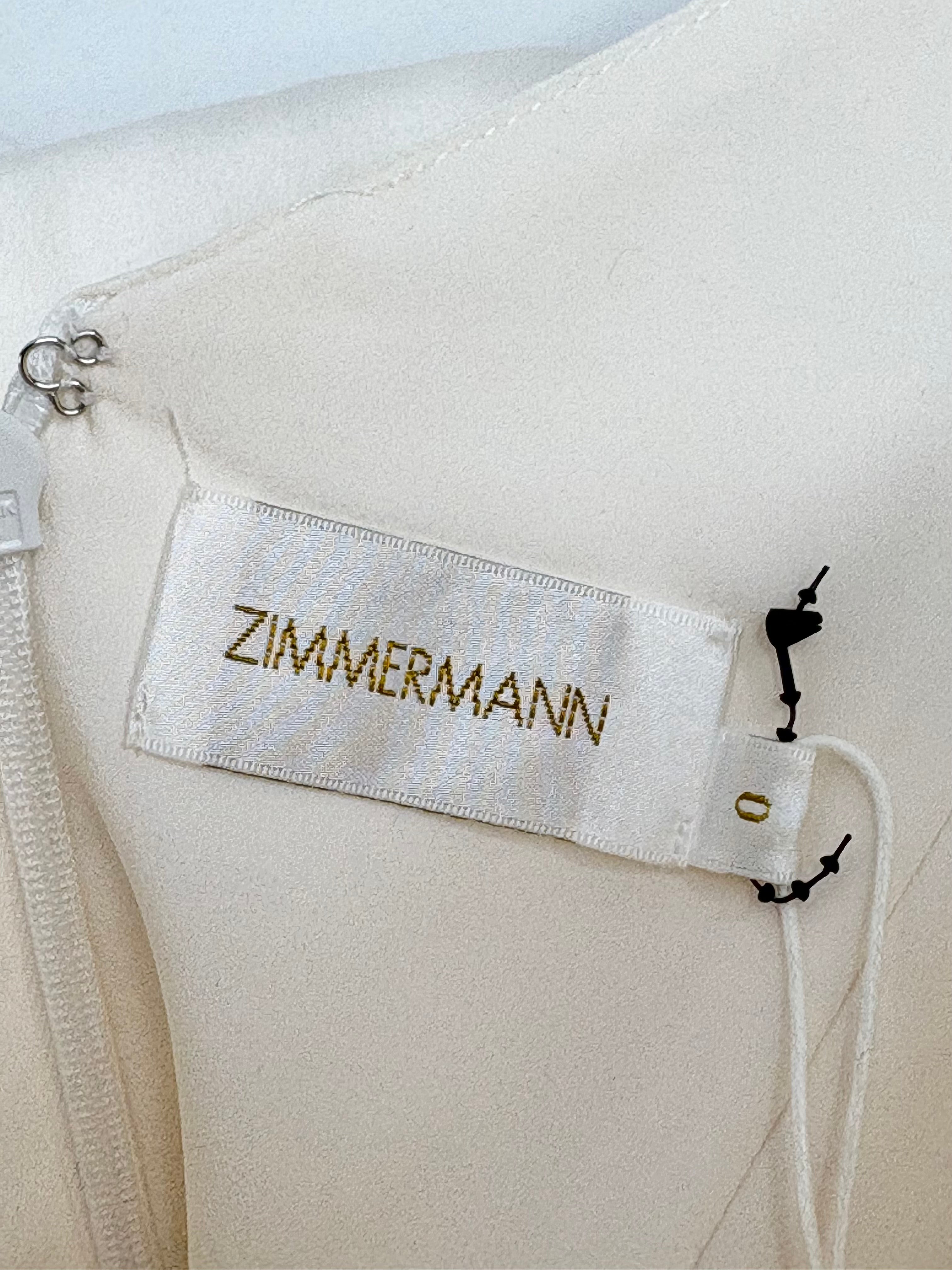 Zimmermann Pearl Silk Flutter Midi Dress - AU8