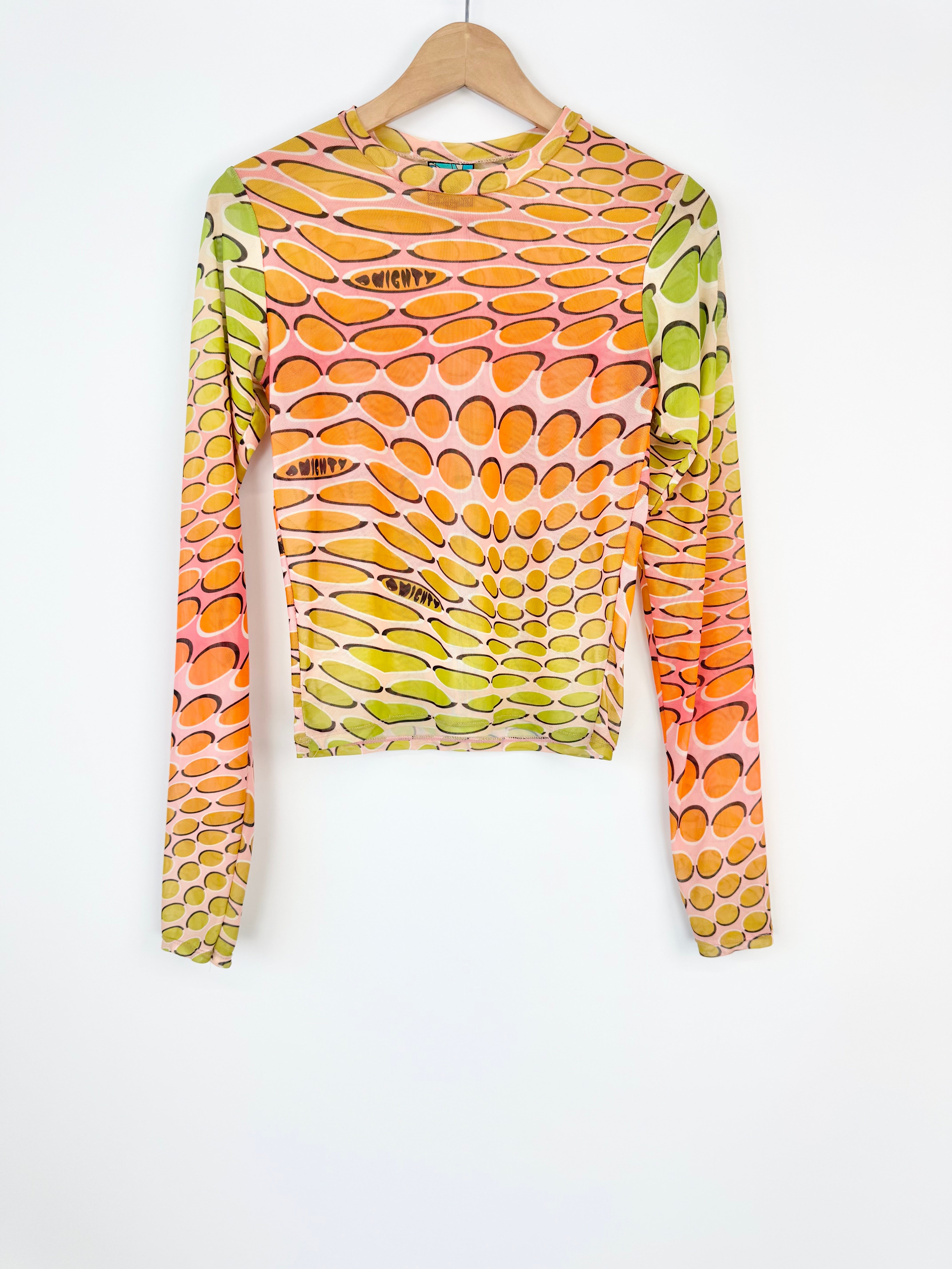 Omighty Sheer Mesh Long Sleeve Mulicolour Top - AU10