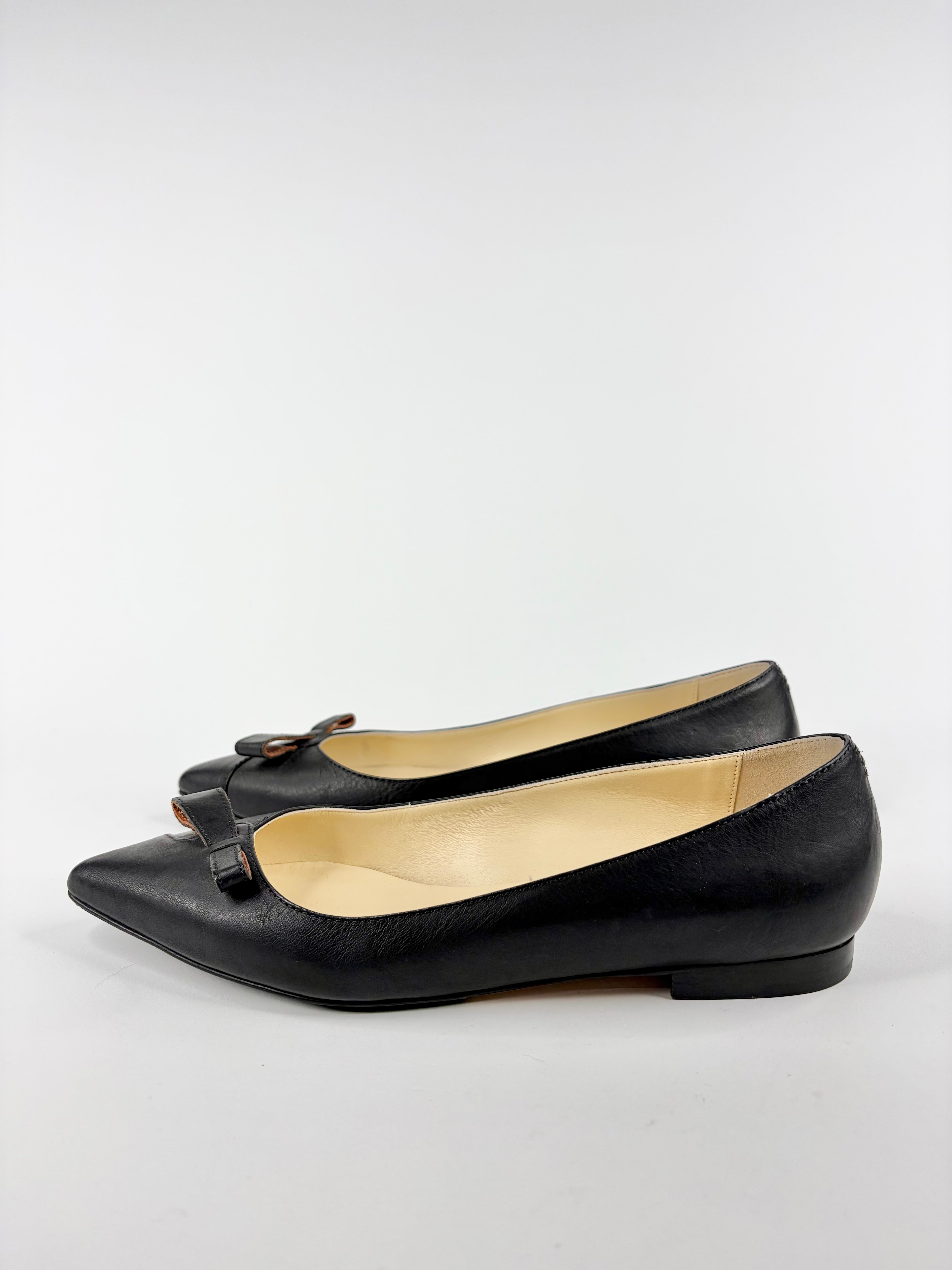 Sarah Flint 'Natalie' Black Pointed Toe Ballet Flats - EU39