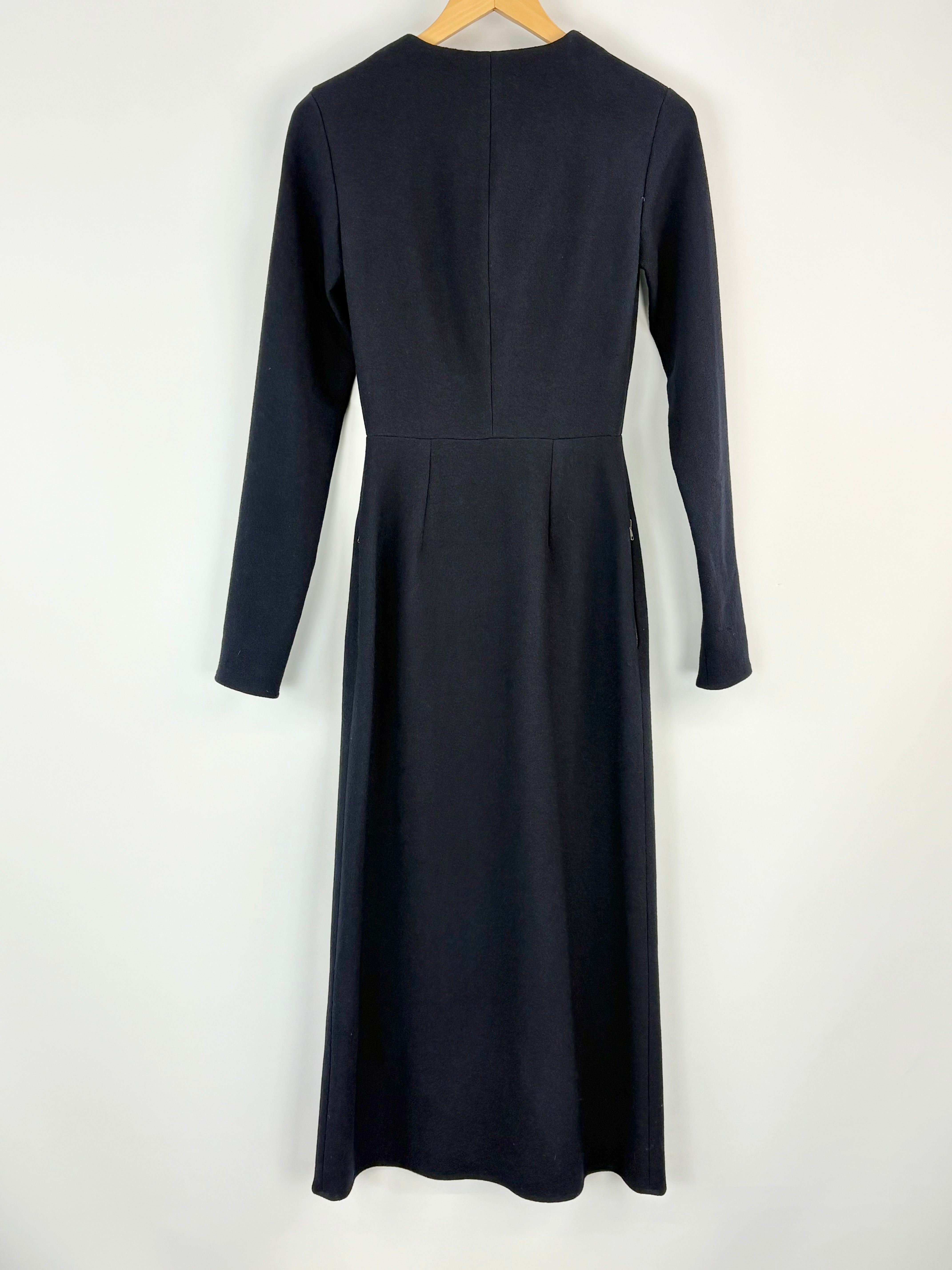 Raey Navy Blue Crepe 'Long Day' Column Dress - AU6