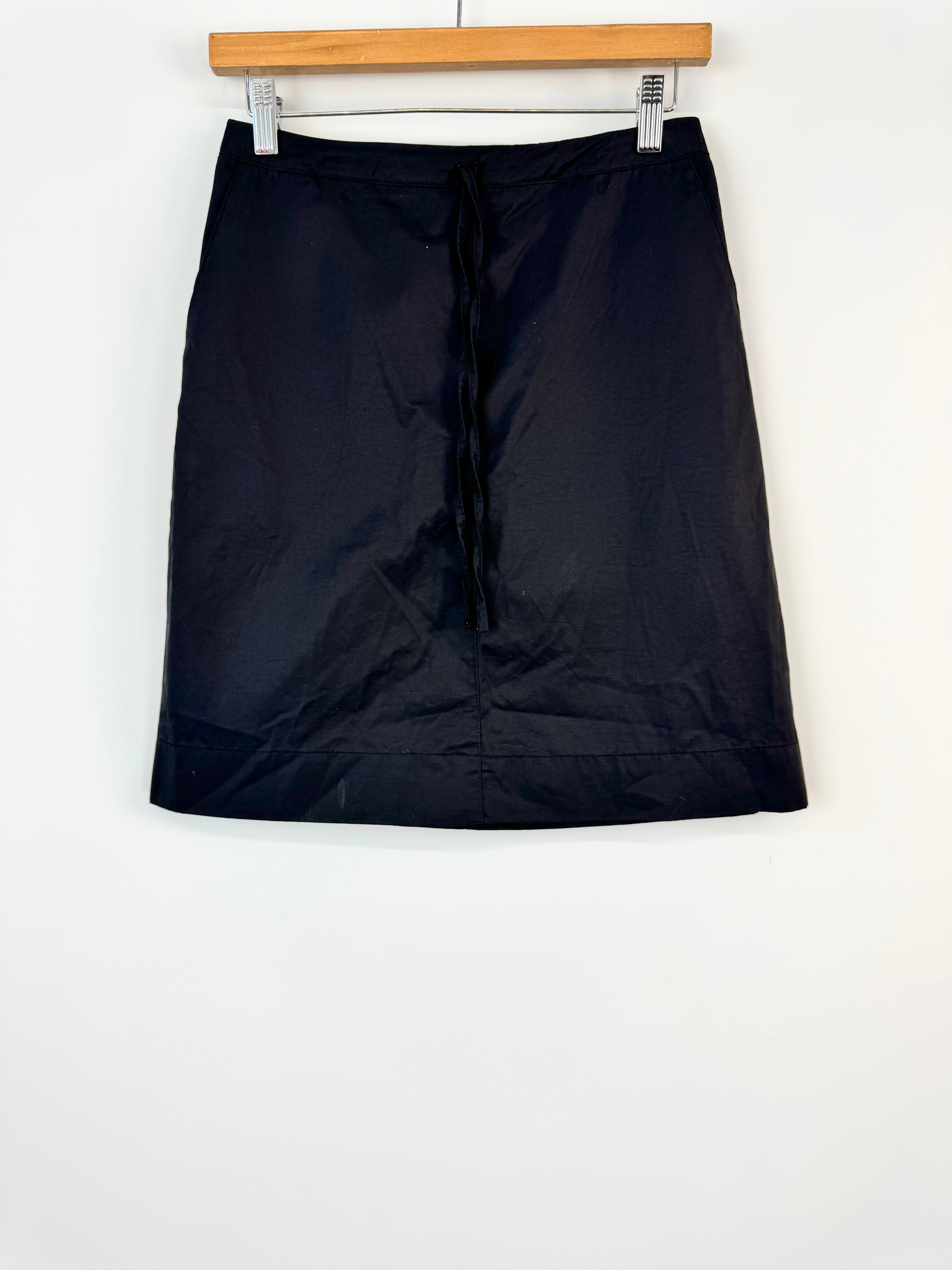 Vintage 90s Equipment Black Drawstring Skirt - AU8