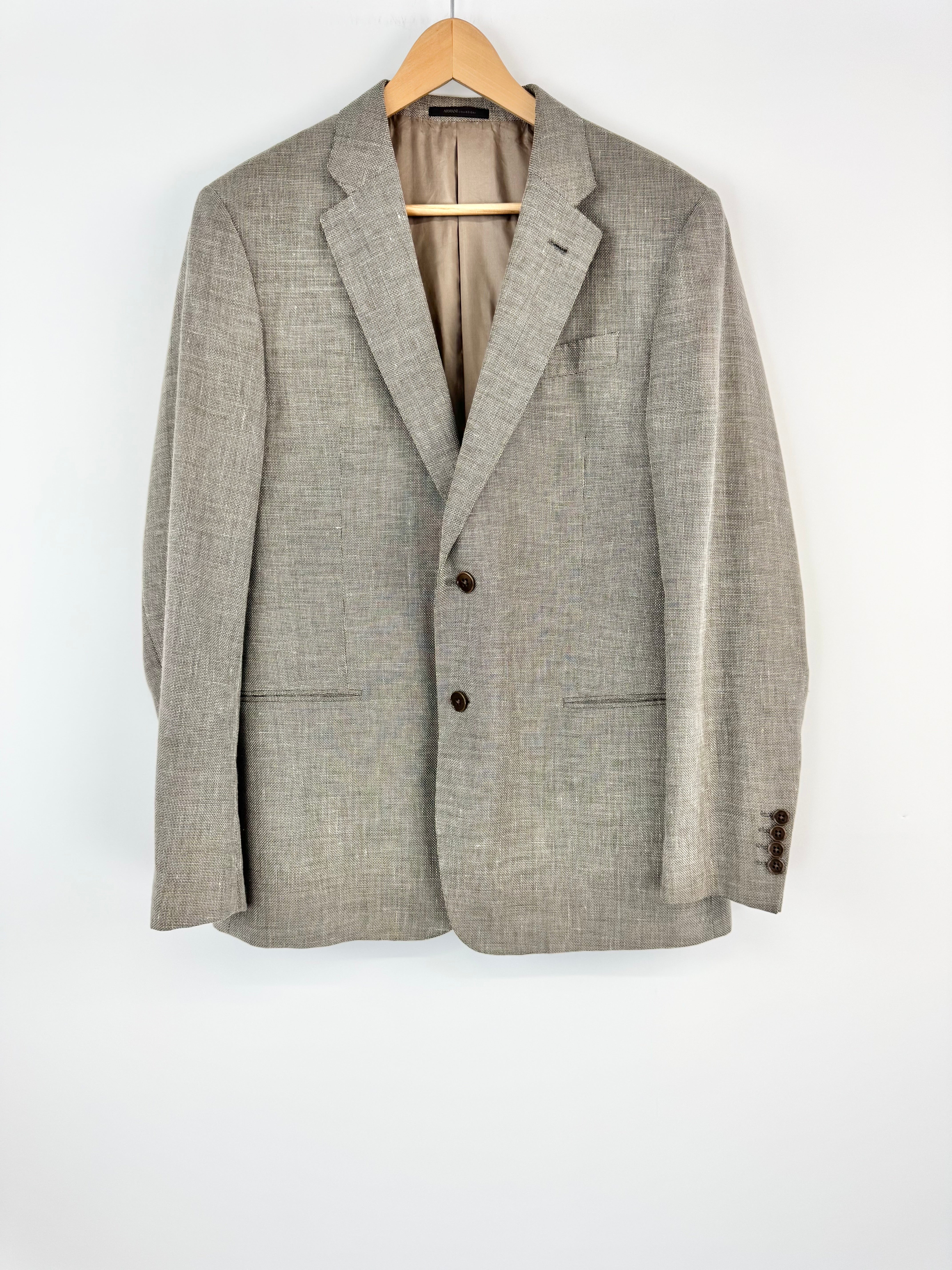 Armani Collezioni Grey Wool & Linen Jacket - Size L