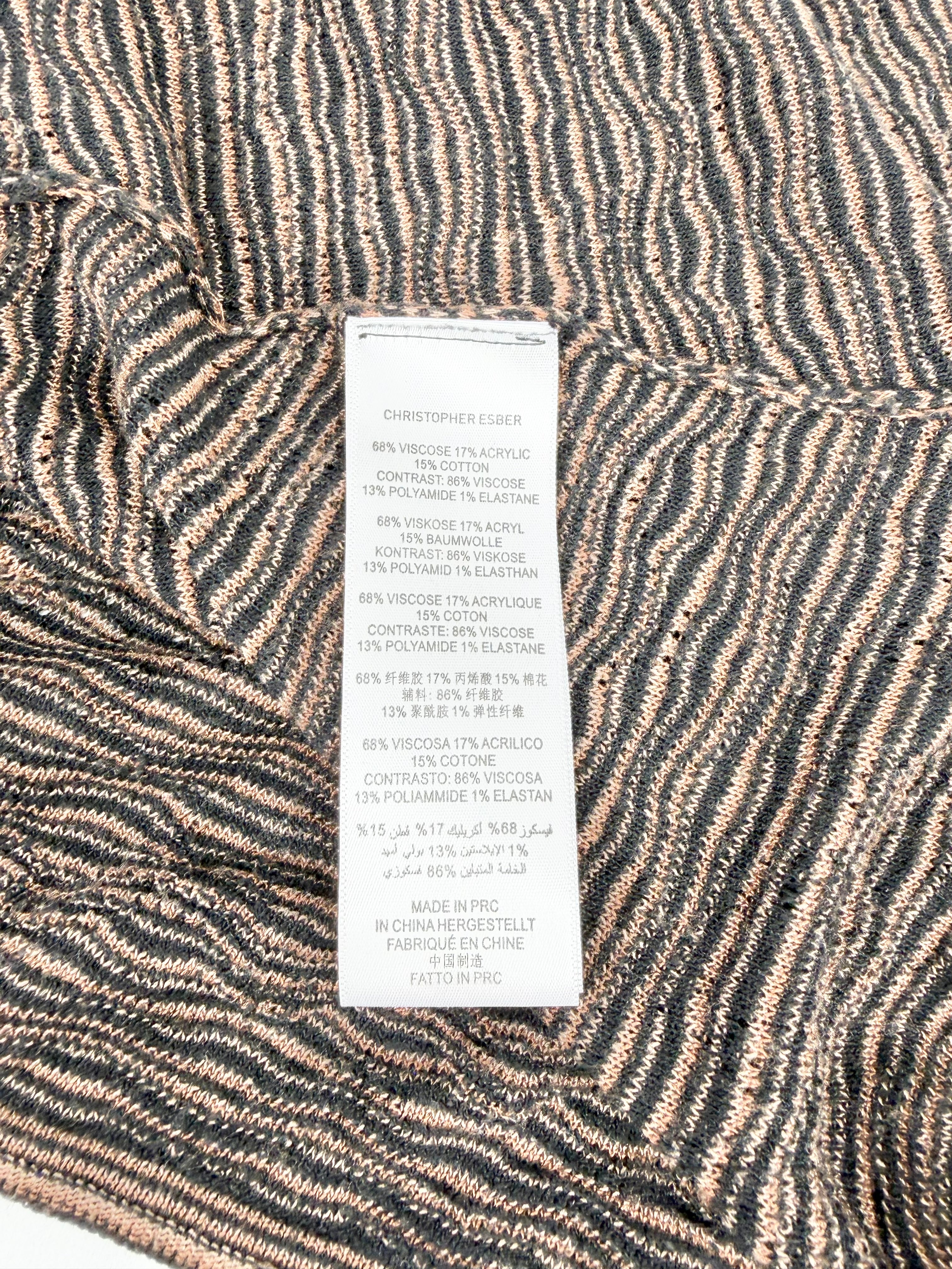 Christopher Esber Textured Black & Bronze Stretch Knit A-Line Skirt - AU12
