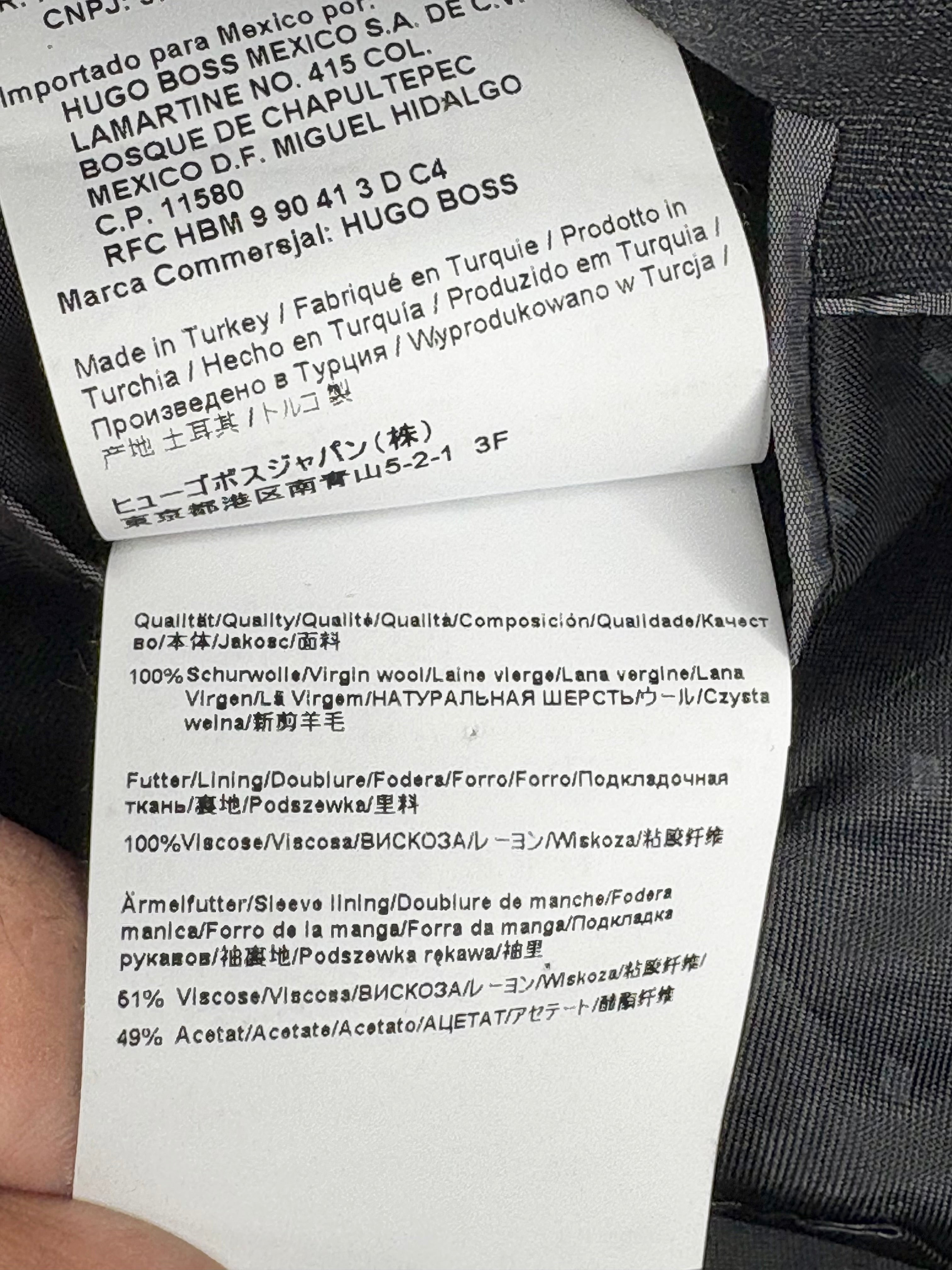 Hugo Boss 'Reda' Charcoal Check Wool Blazer - XS