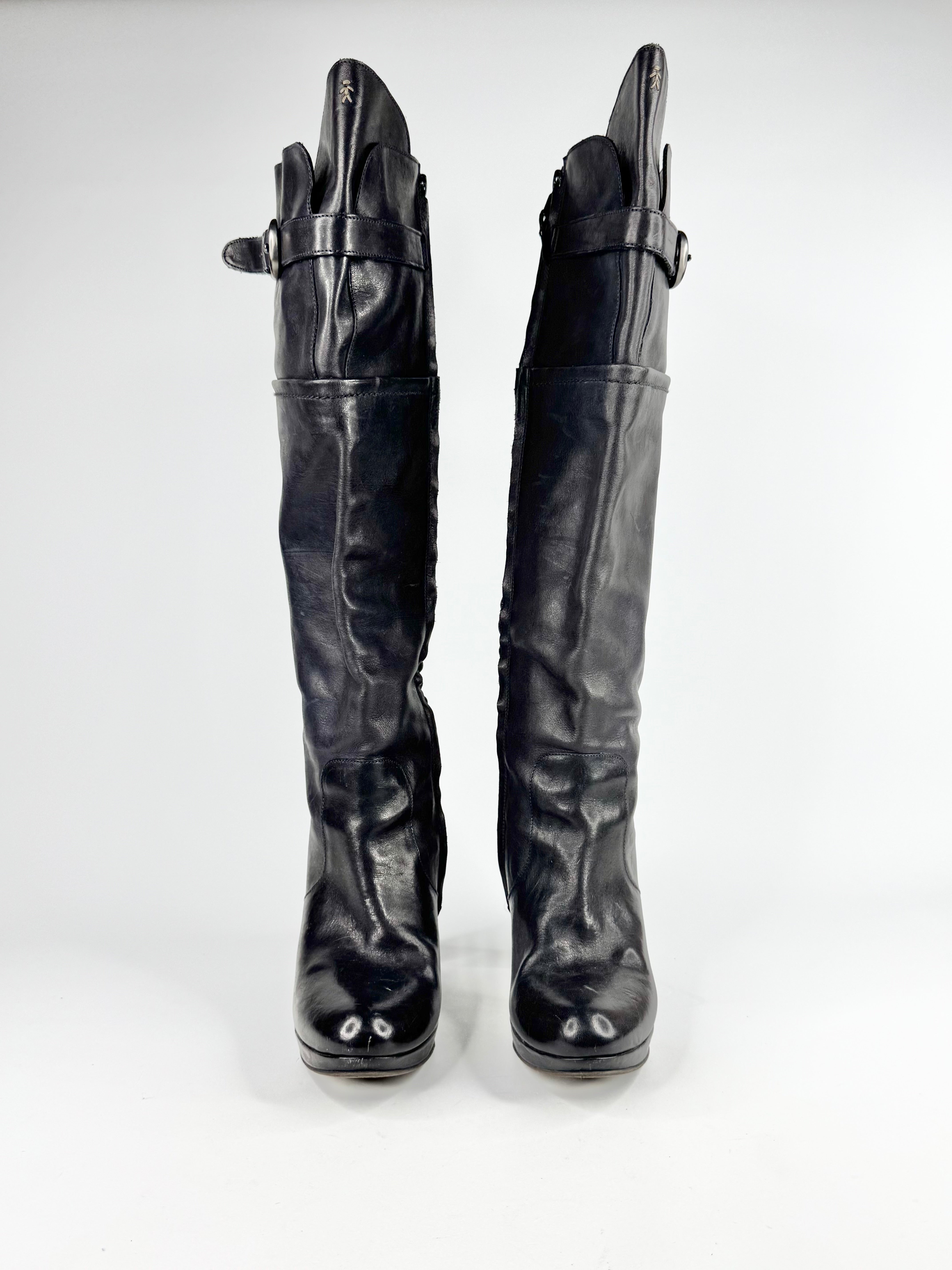 Henry Beguelin Black Knee High Heeled Boots - EU39