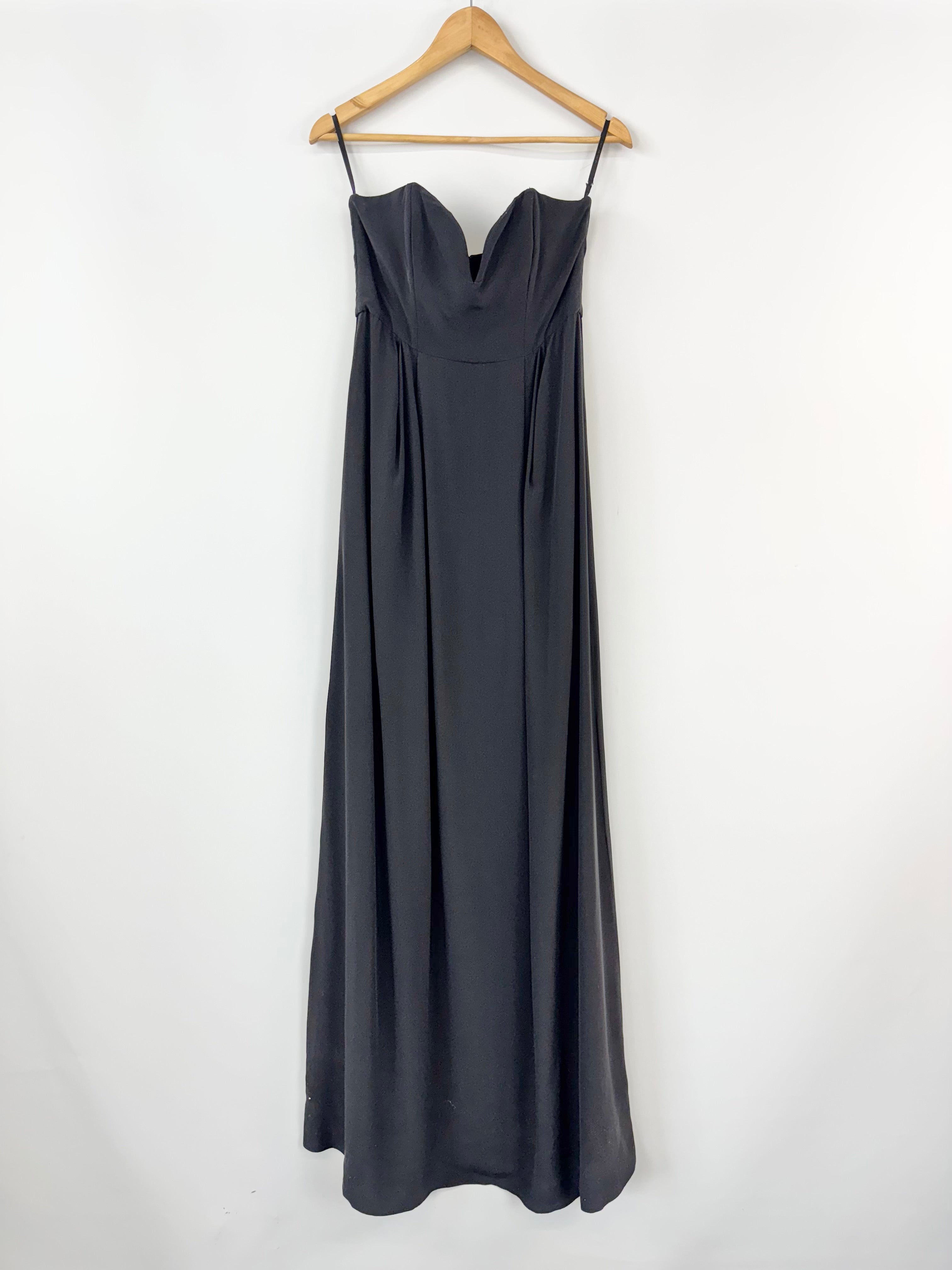 Zimmermann Black Silk Strapless Maxi Gown - AU10