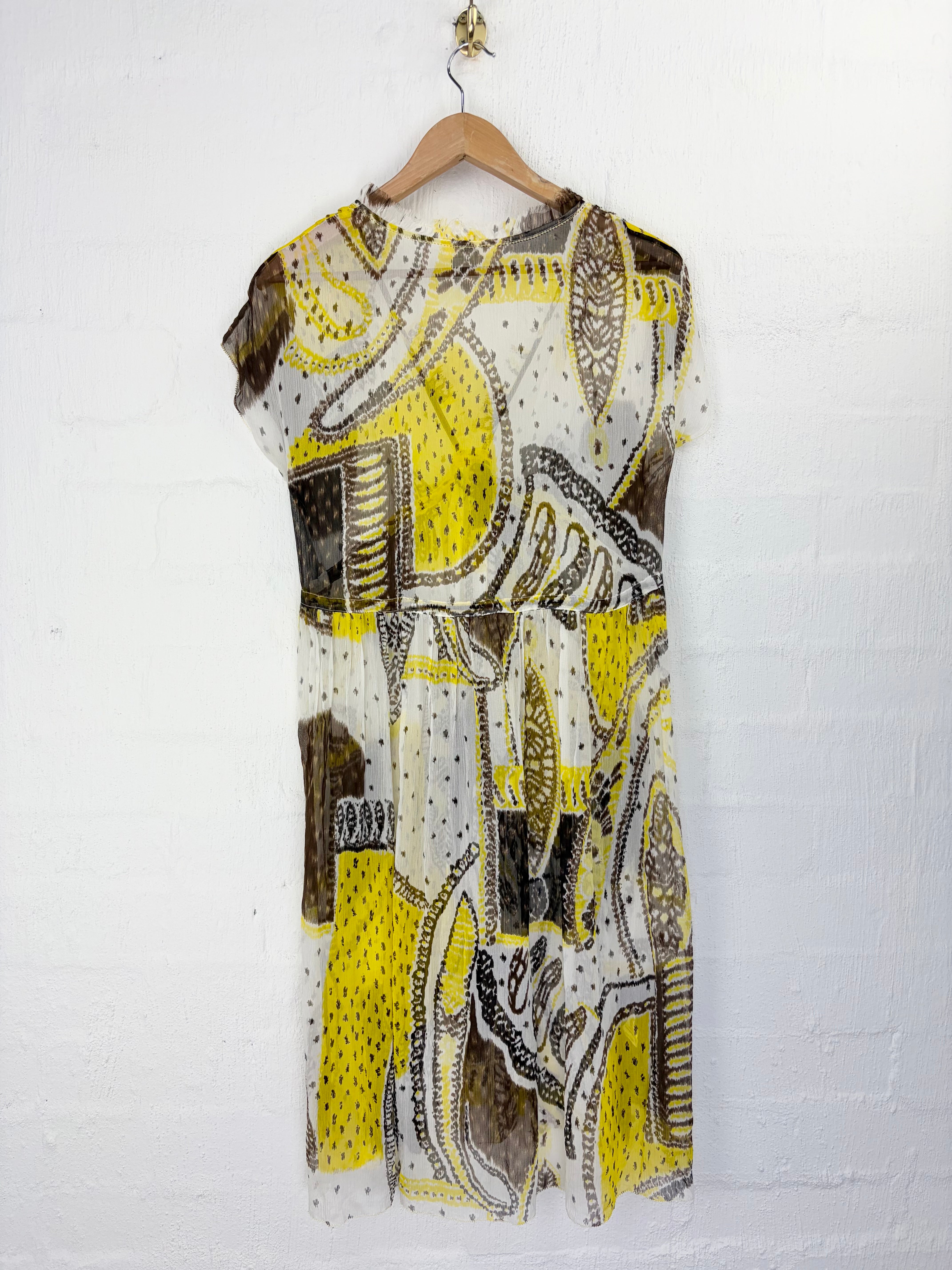 Lee Mathews Floaty Paisley Patterned Silk Dress - AU12/14