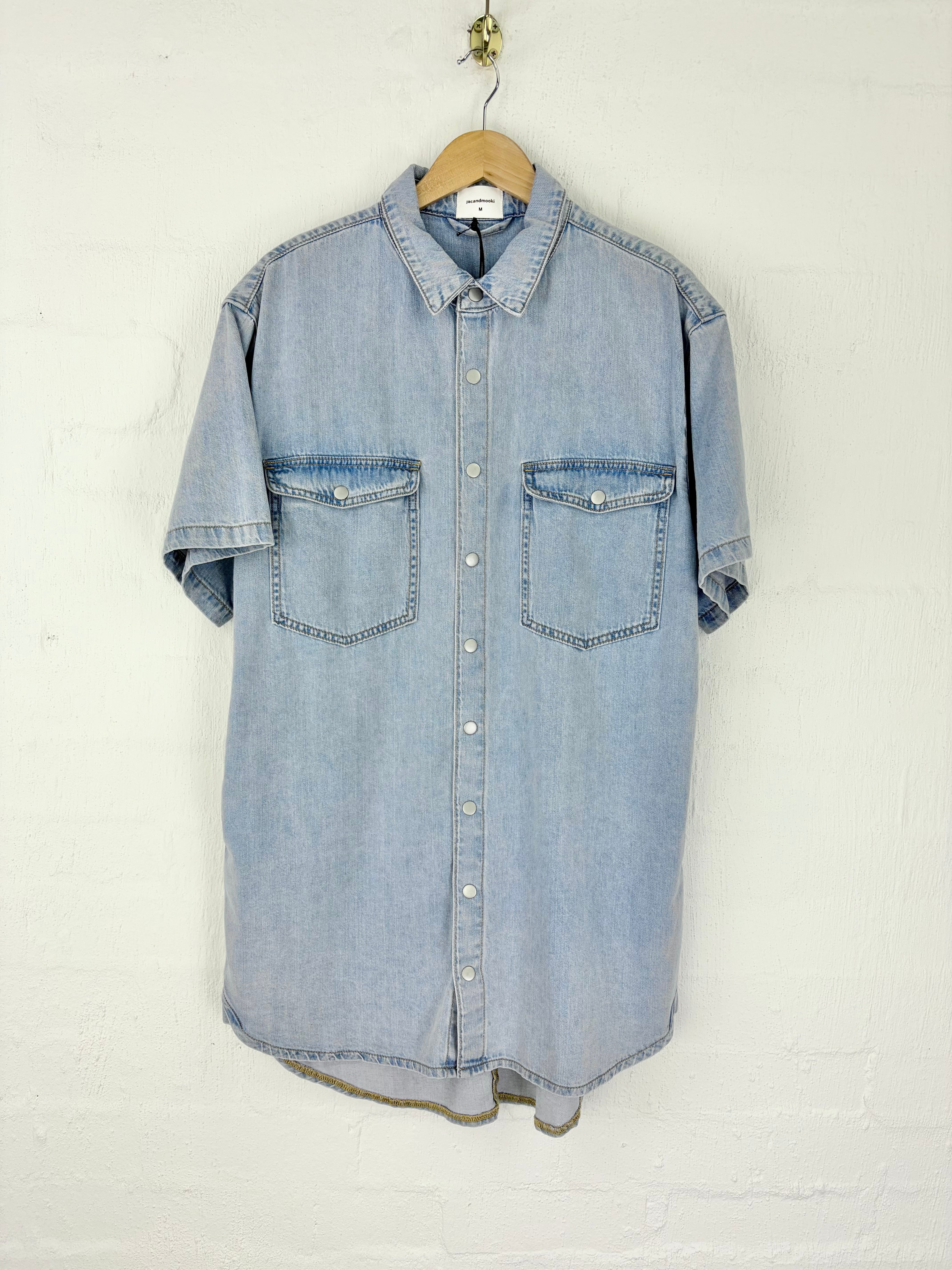 Jac & Mooki Faded Indigo 'Reese' Shirt Dress NWT - M