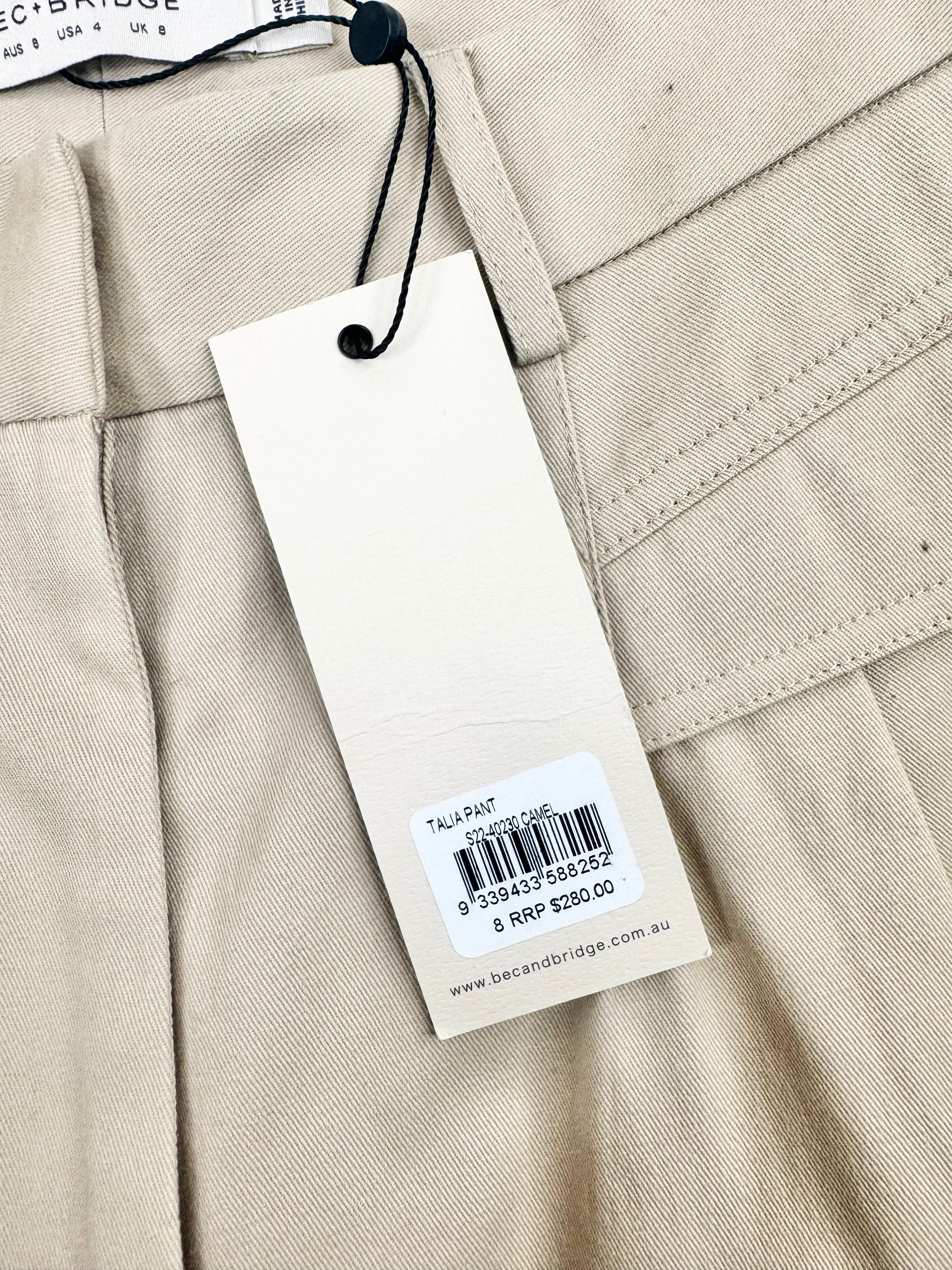 Bec + Bridge 'Talia' Beige Wide-Leg Pants NWT - AU8