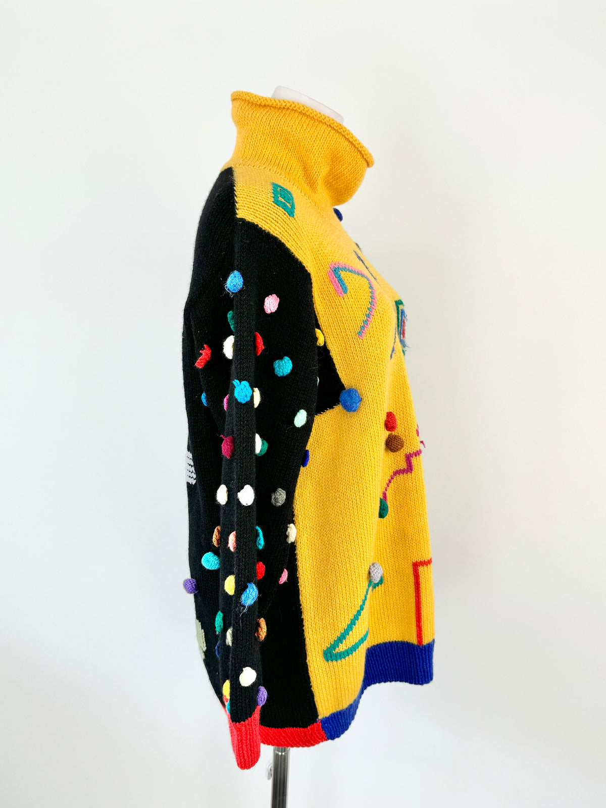 Vintage 80s Handknit Musical Instrument Jumper - M/L
