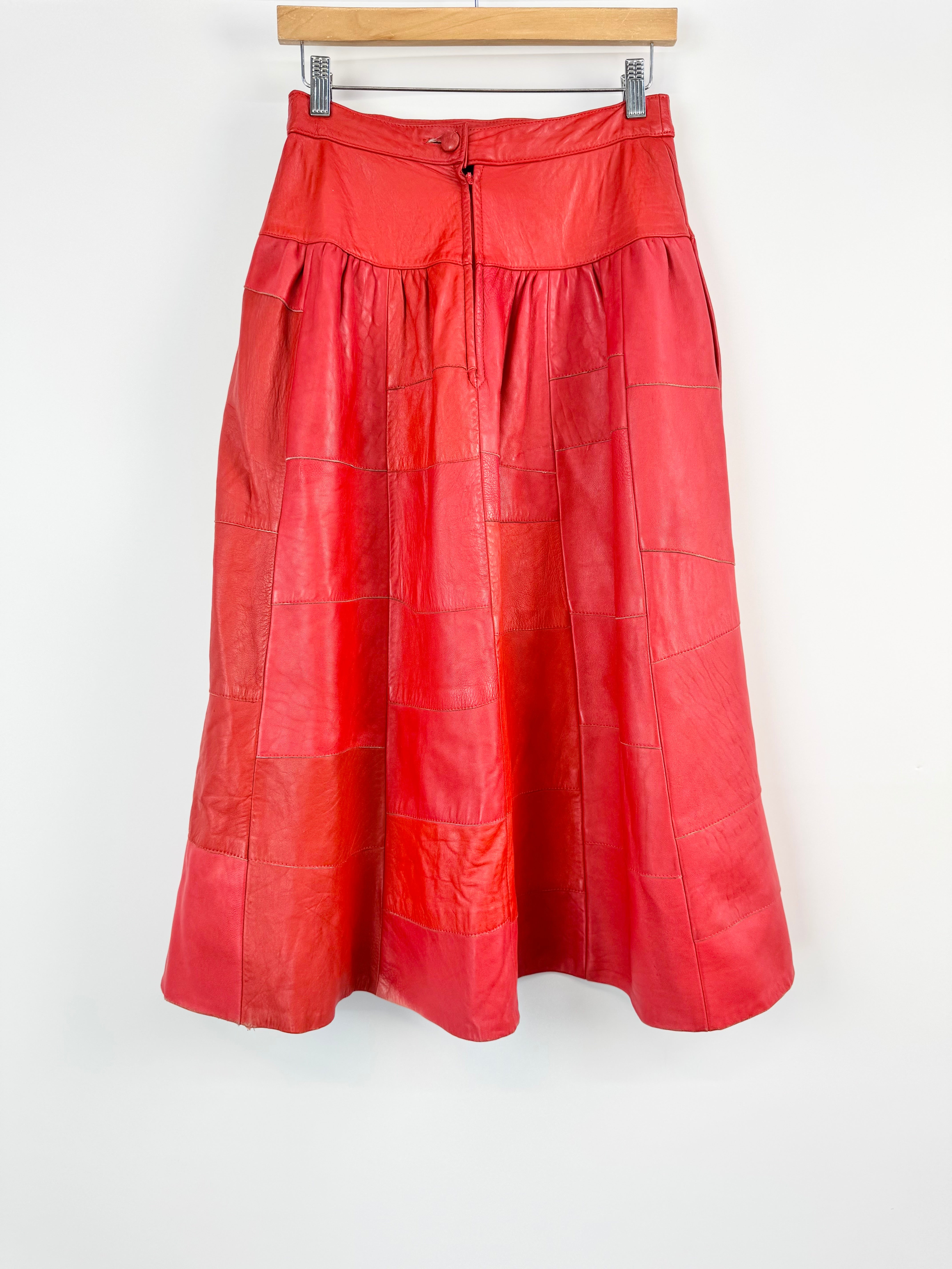 MFW Vintage Red Leather Skirt - AU8/10