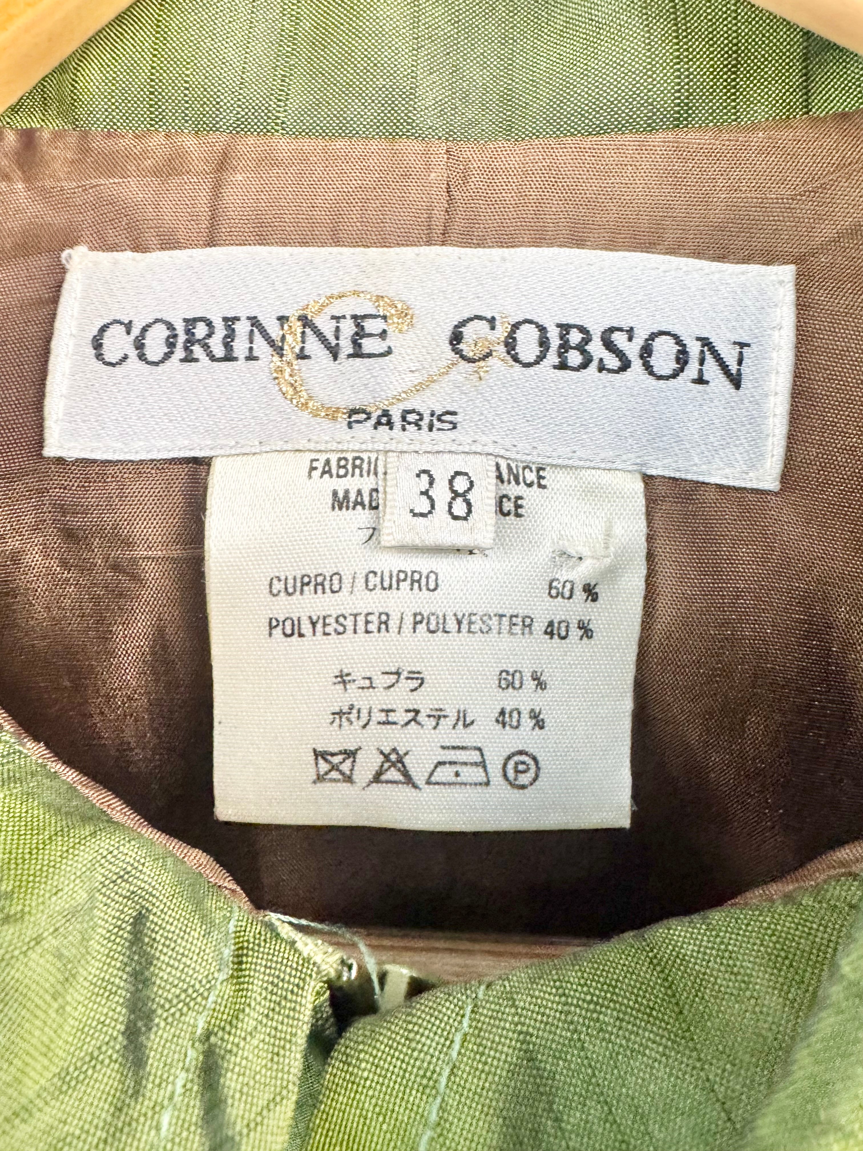 Corinne Cobson Oak Leaf Green Zippered Top - AU10