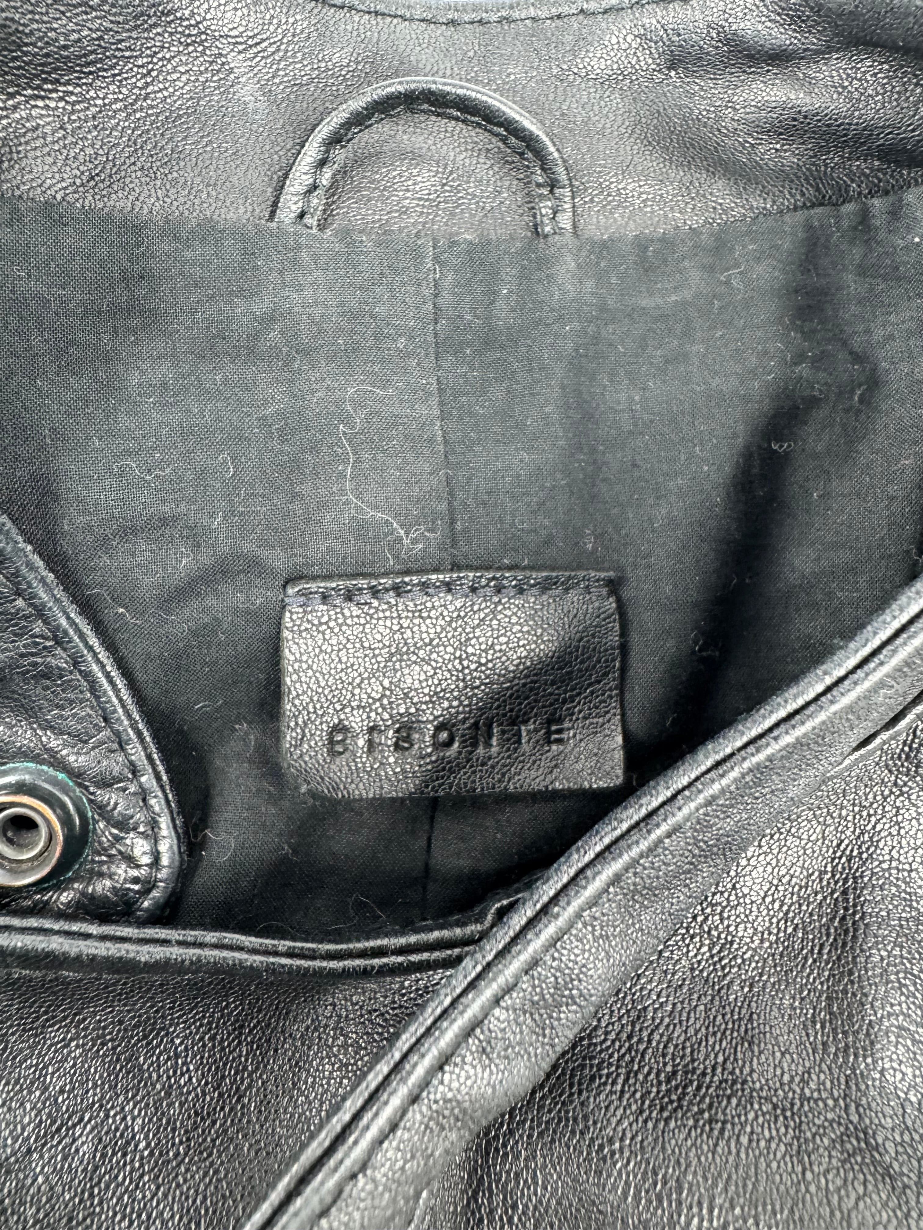 Bisonte Black Biker Jacket - AU6/8