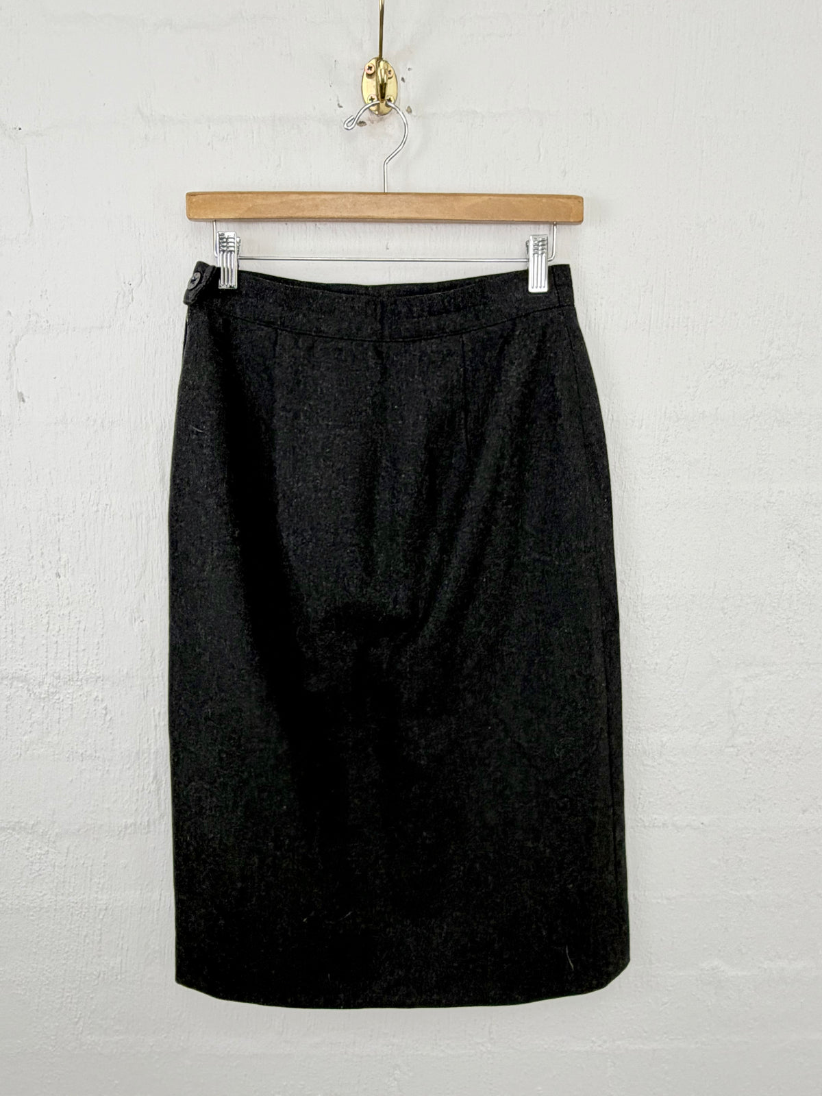 Vintage Escada Grey Wool High Waisted Pencil Skirt - AU8/10