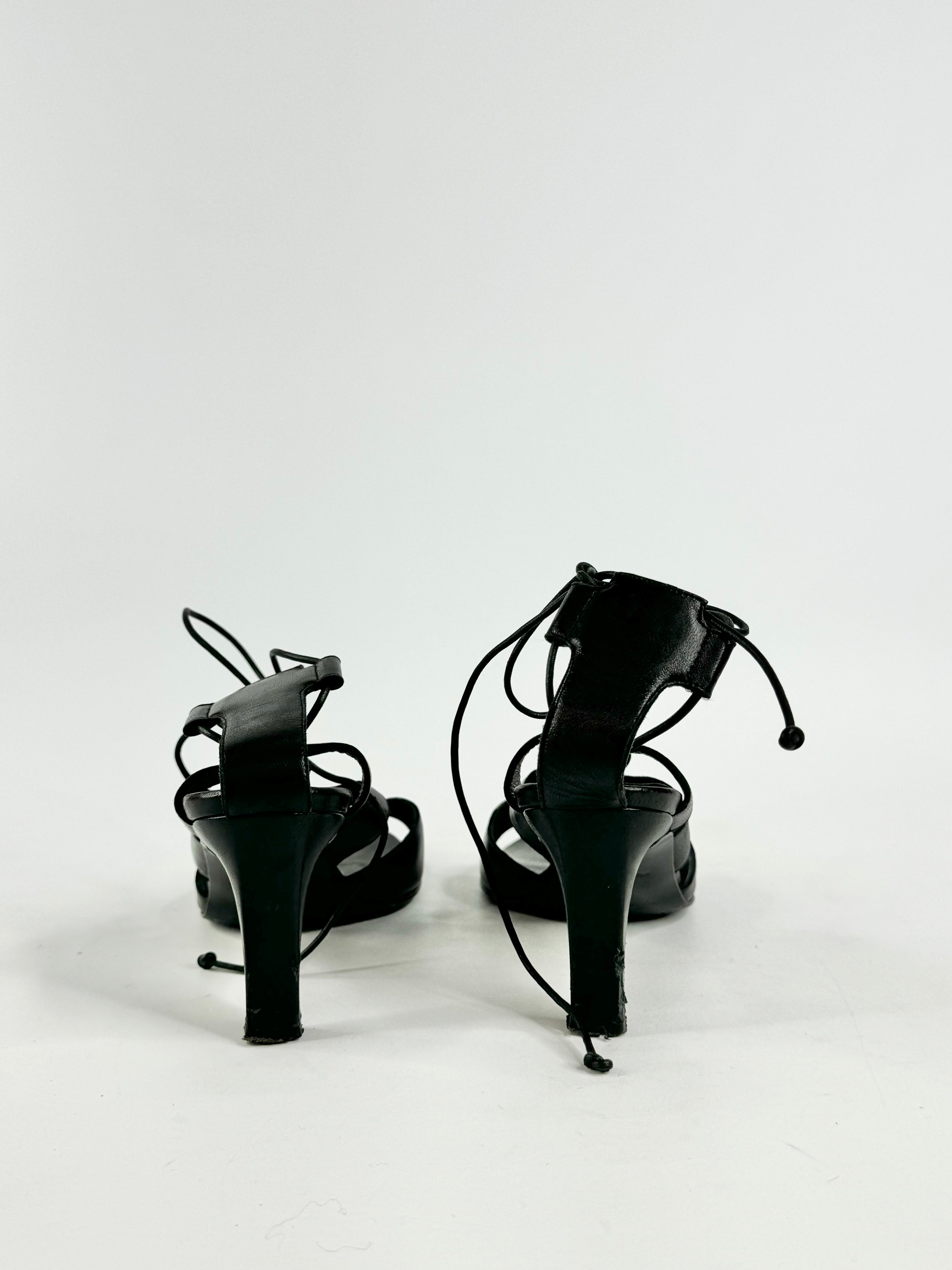 Helmut Lang Black Wrap Sandals - EU37