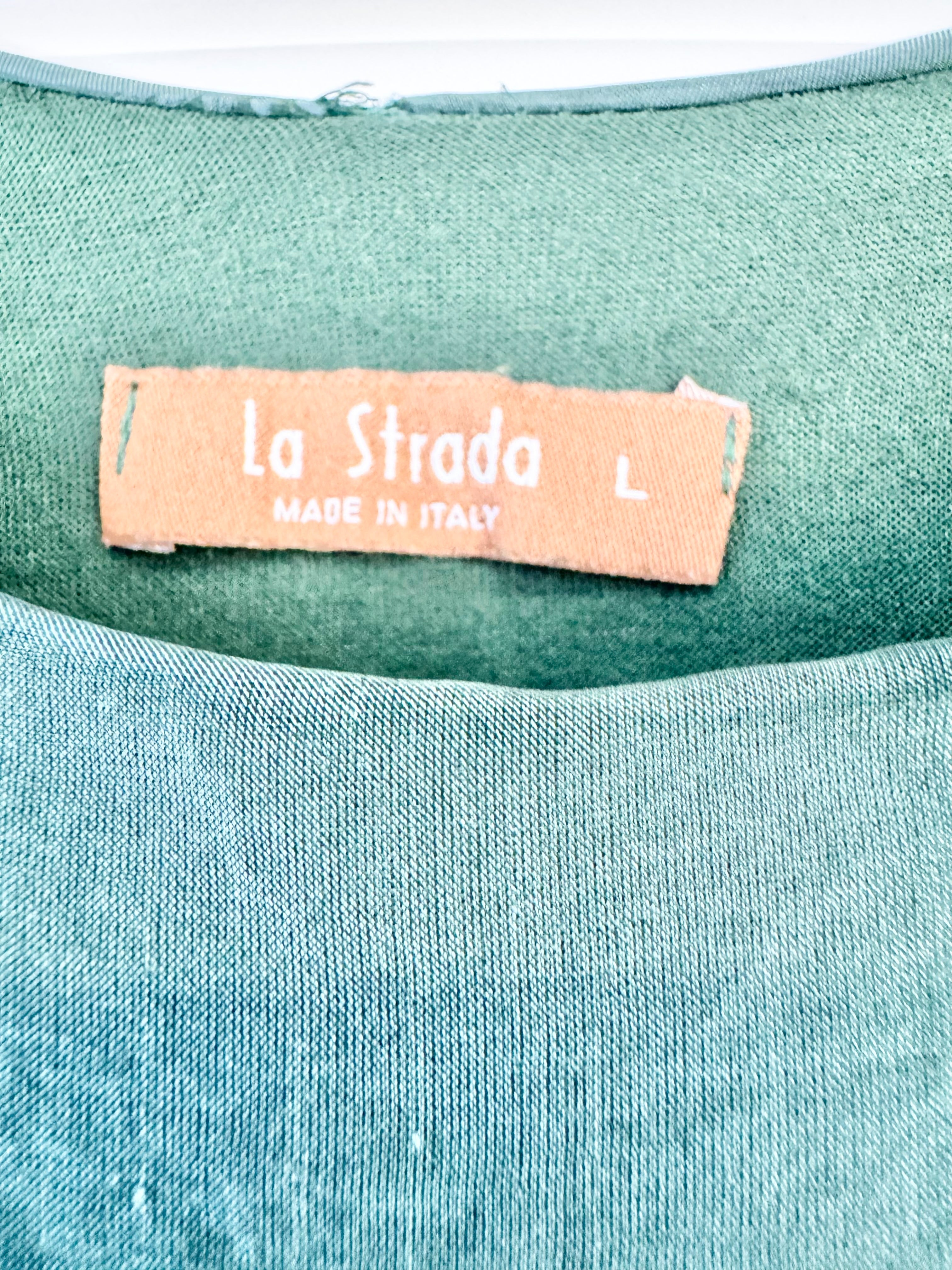 La Strada Forest Green Silk Tiered Maxi Dress - AU12