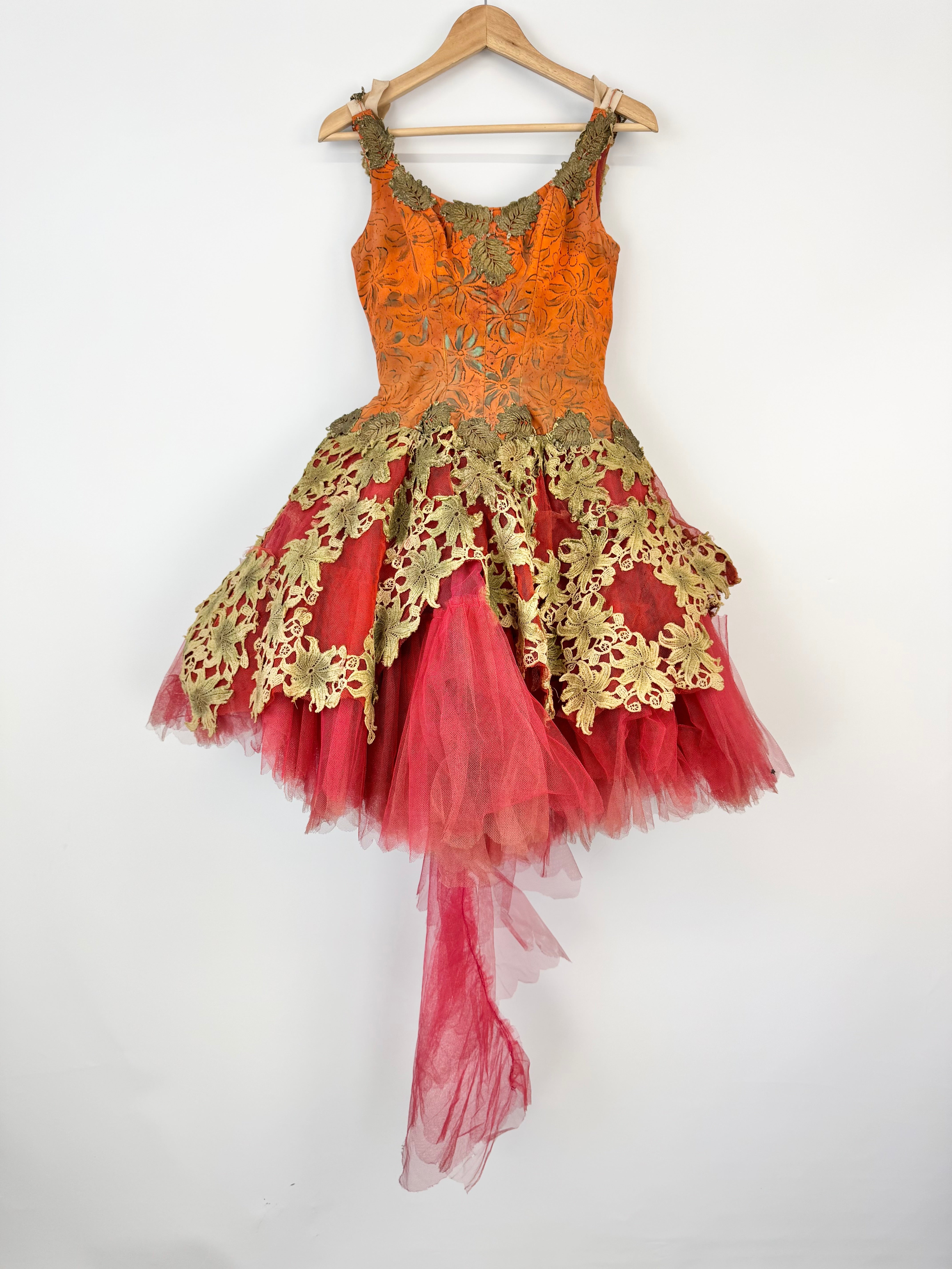 Vintage Autumnal Orange Ballet Costume - AU6
