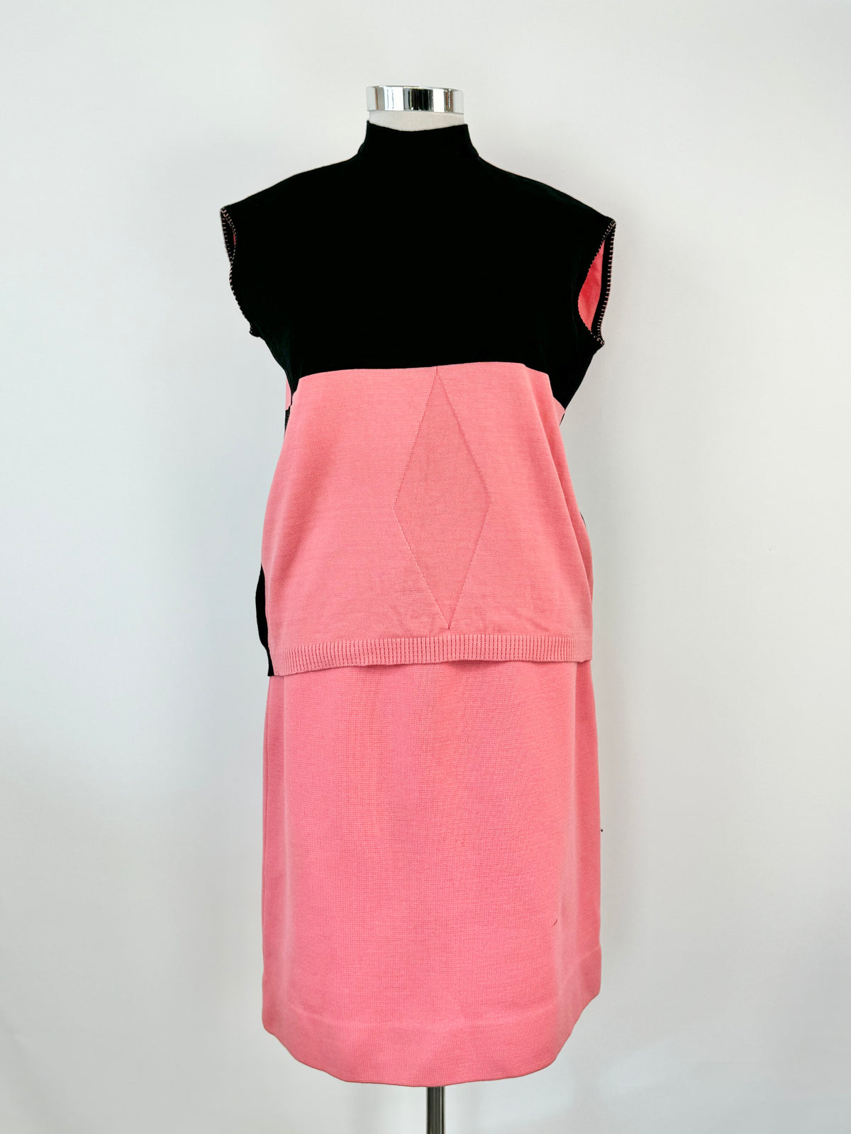 Vintage Pink & Black Rose Pink 3 Piece Suit - AU12/14