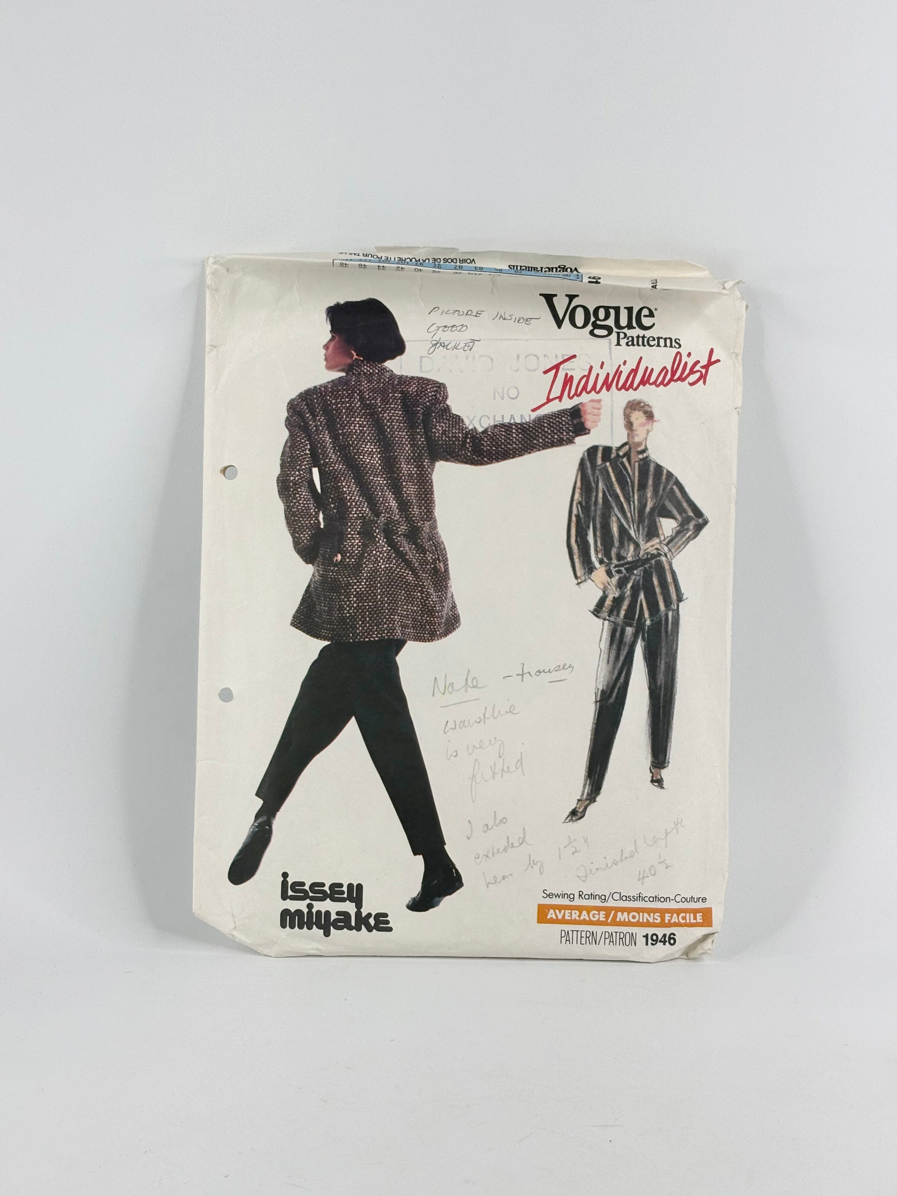 Vogue Patterns Individualist Issey Miyake Jacket & Pants: No. 1946 - Size 8