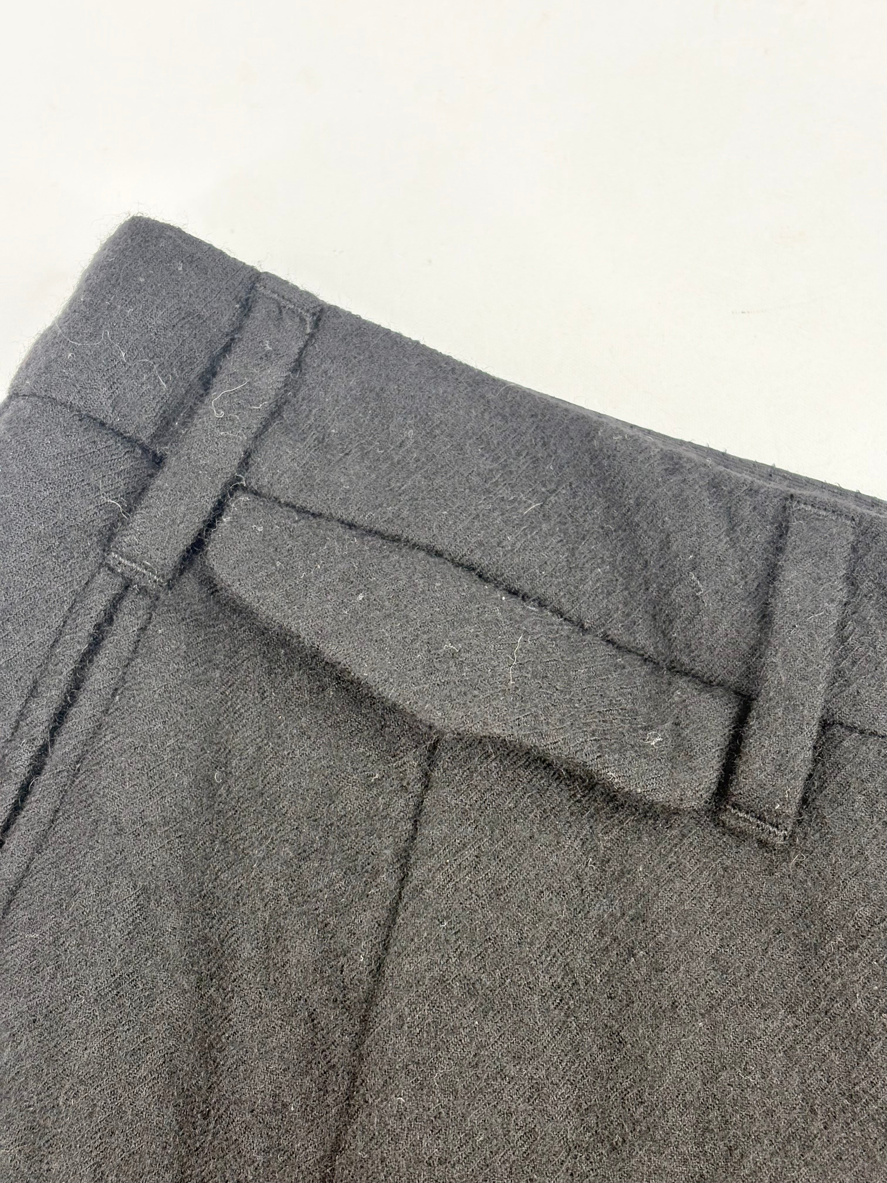 Giorgio Armani Wide Leg Black Wool Crepe Trousers - AU16