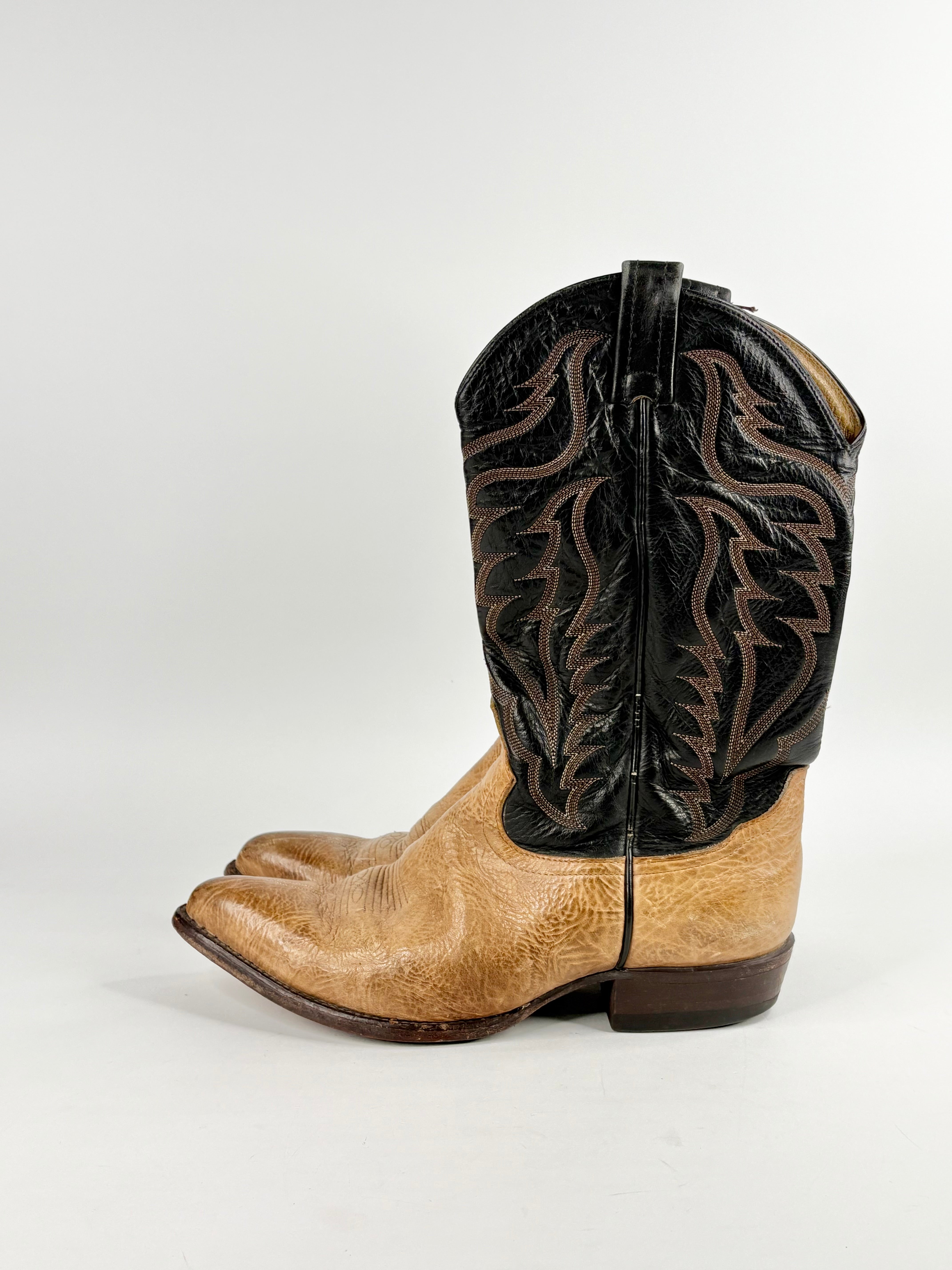Tony Lama Black & Chestnut Cowboy Boots - EU40
