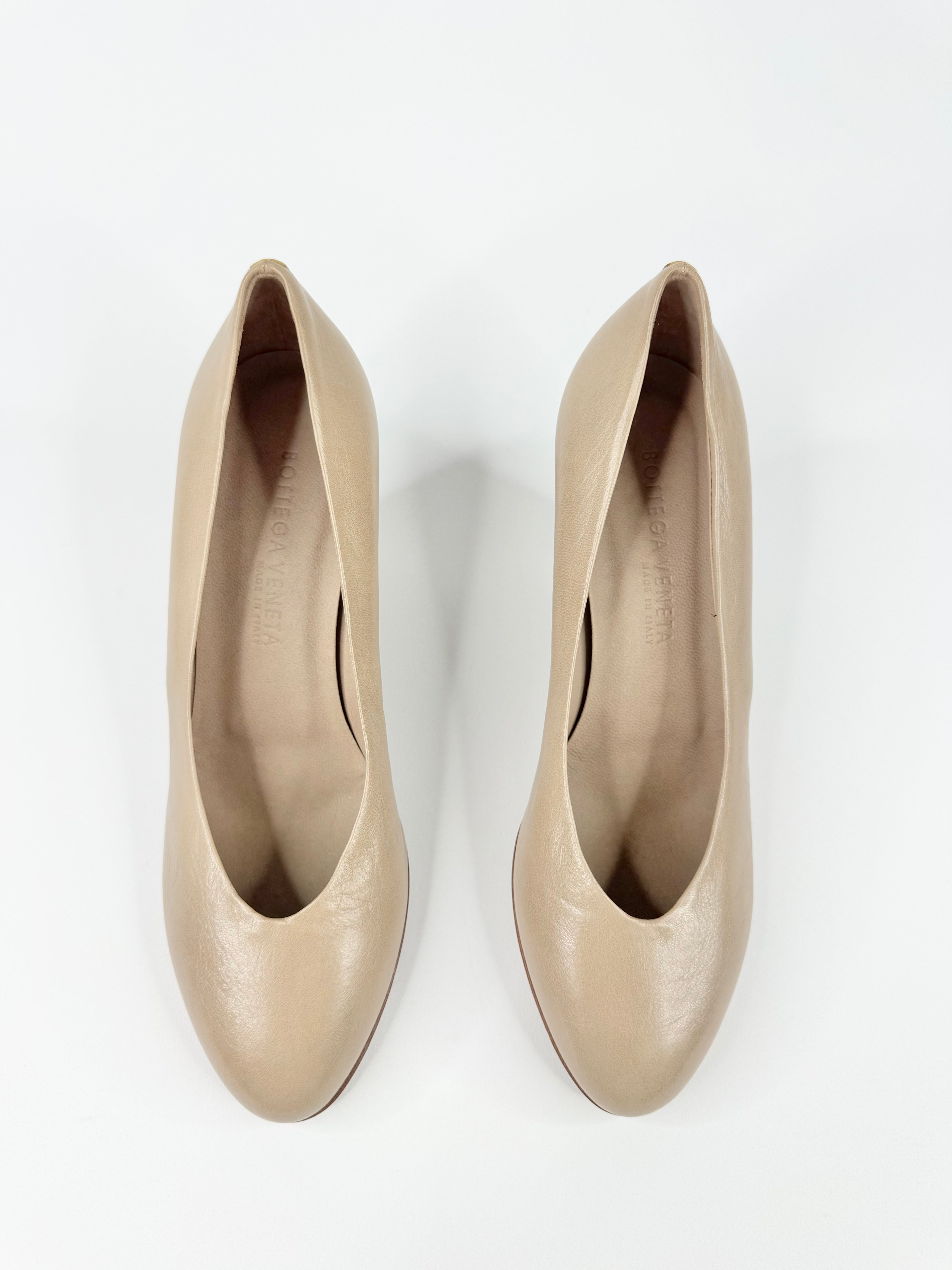 Bottega Veneta Taupe Leather Pumps - EU39.5