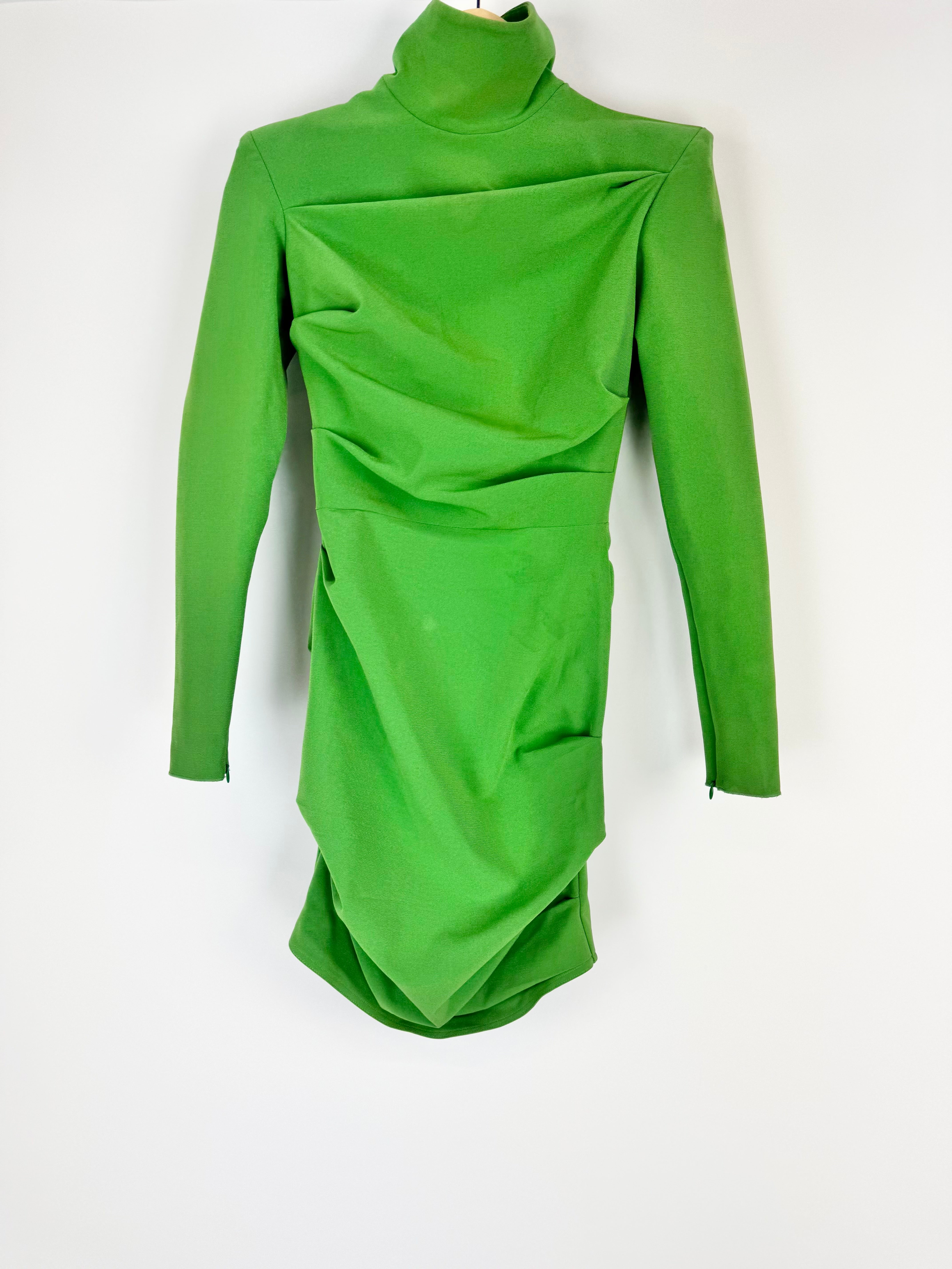 Alex Perry Emerald Green Ruched Body Con Dress - AU6