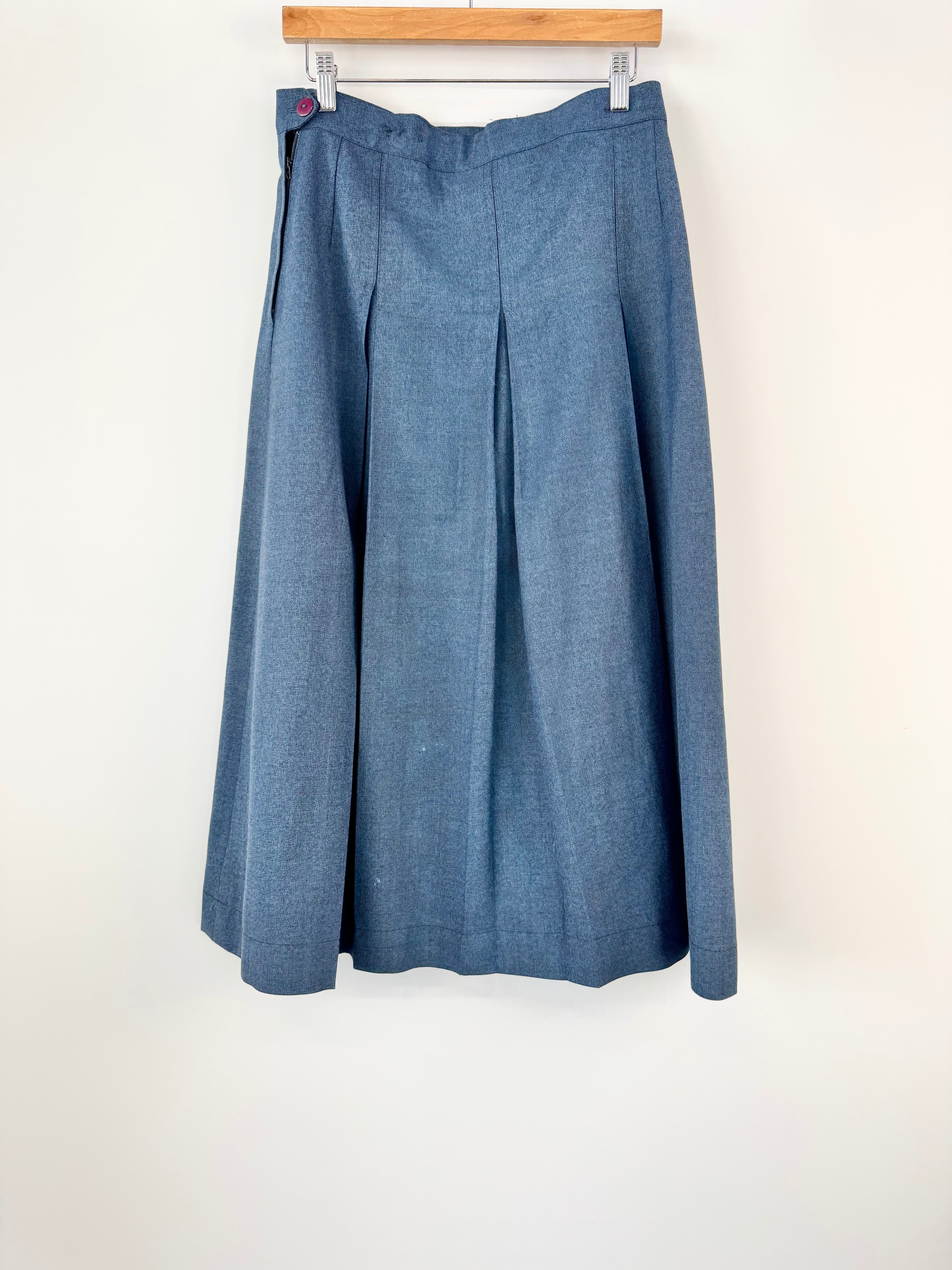 Noone Cobalt Box Pleated Long Skirt - AU8