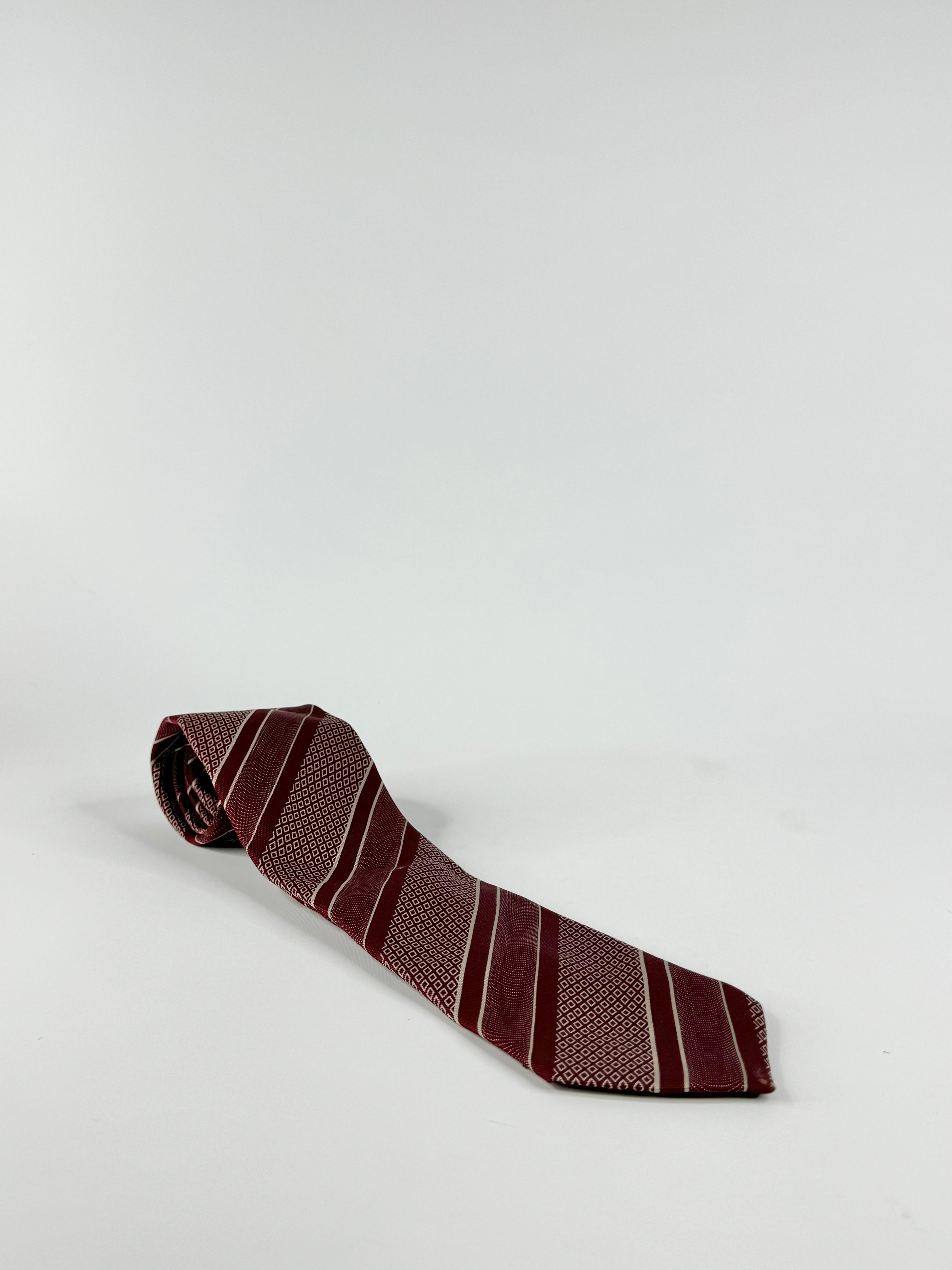 Giorgio Armani Red & White Striped Tie