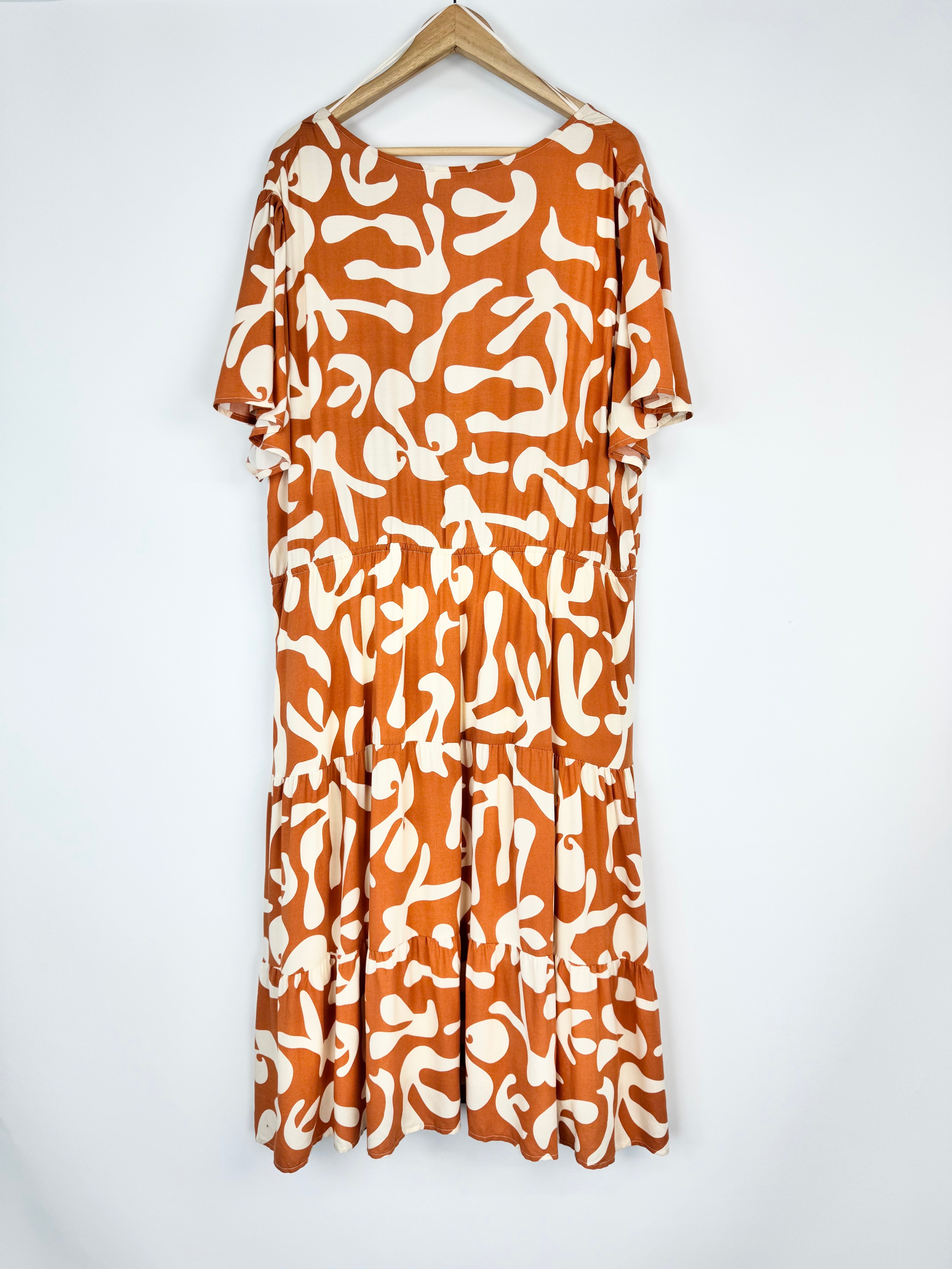 Henry Oscar Orange Floral Tie Maxi Dress - AU24