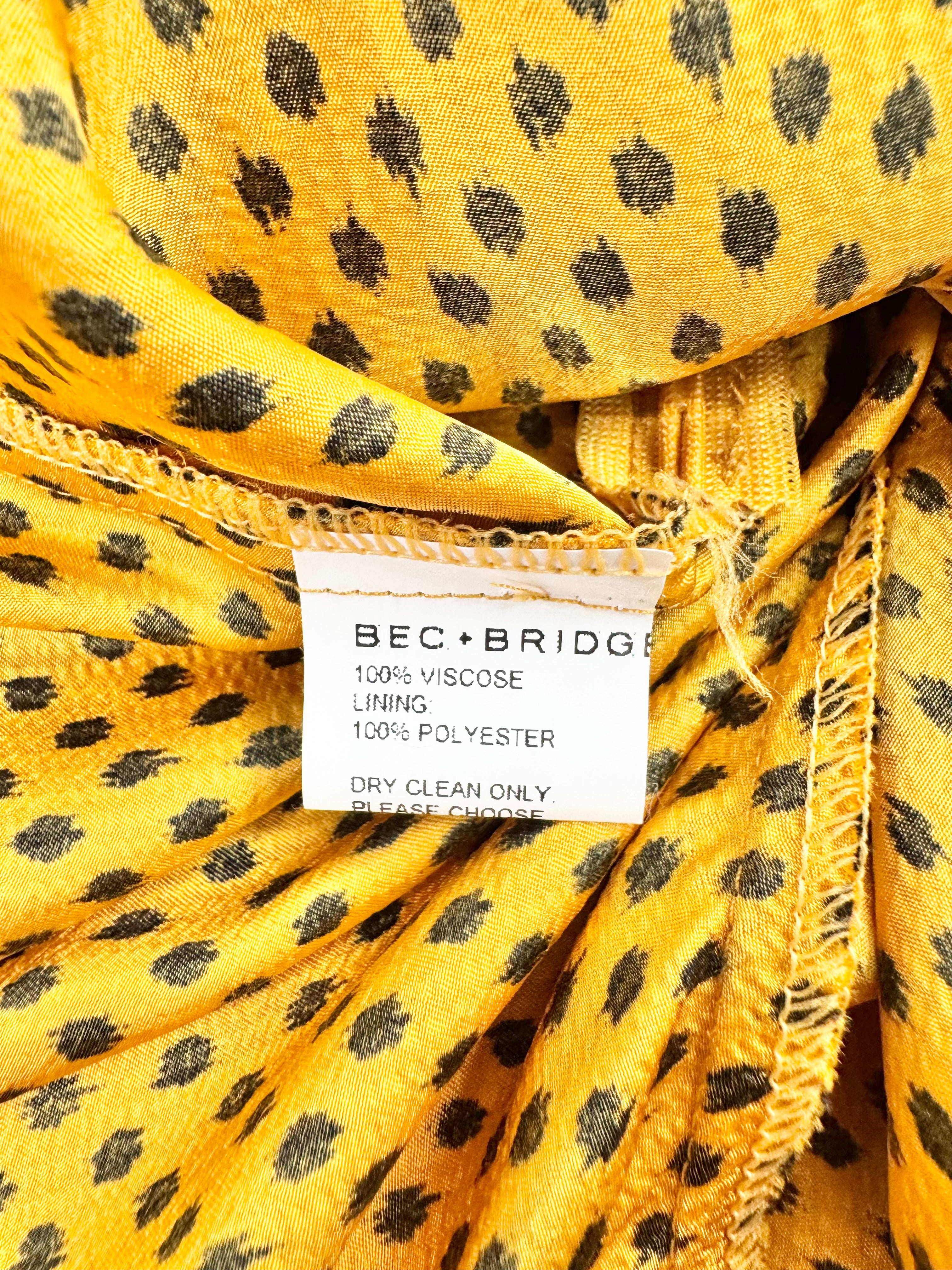 Bec + Bridge Gold & Black Front-Tie Dress - AU8