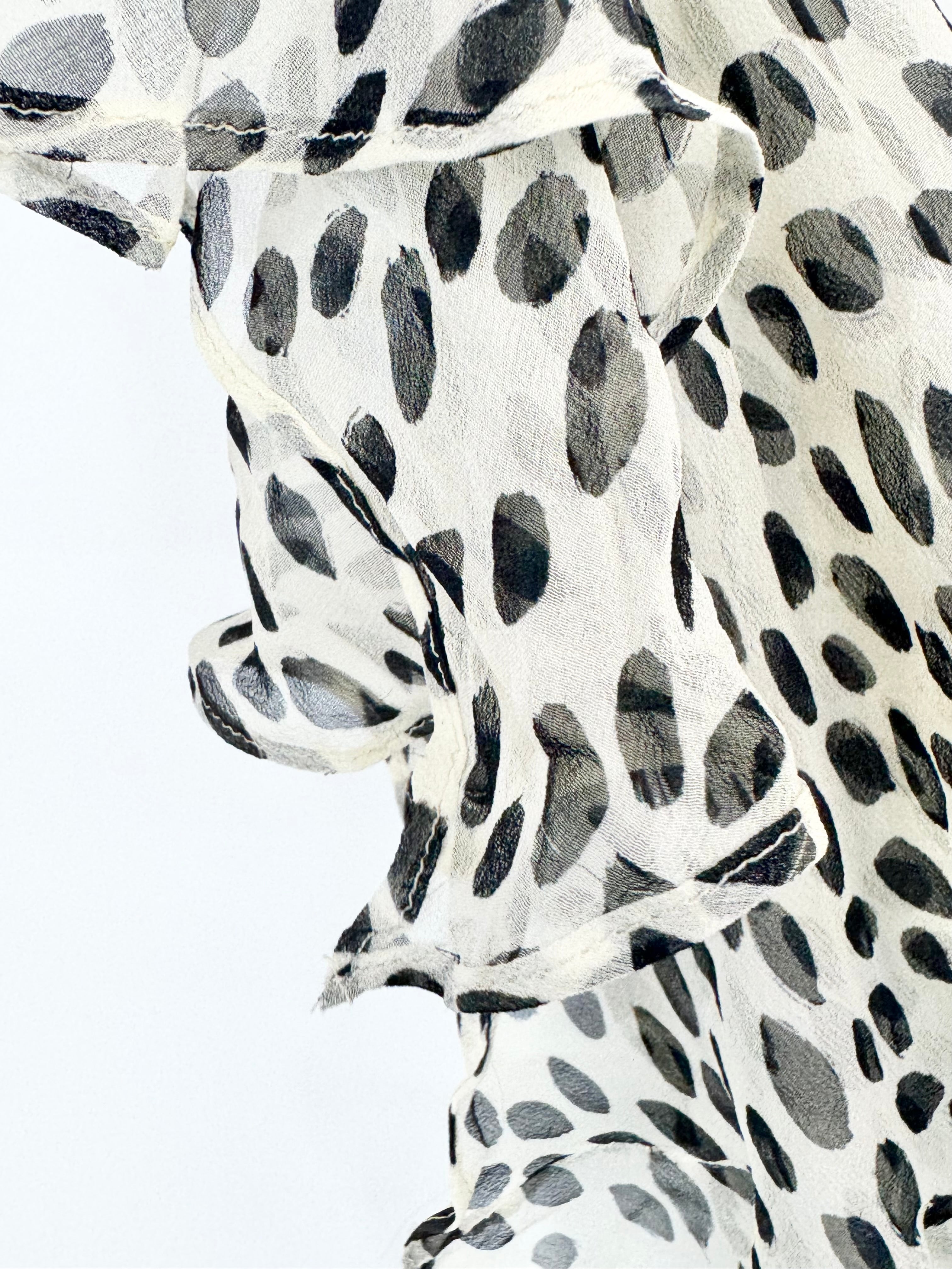 Carla Zampatti Black & White Bias Cut Silk Gown - AU10