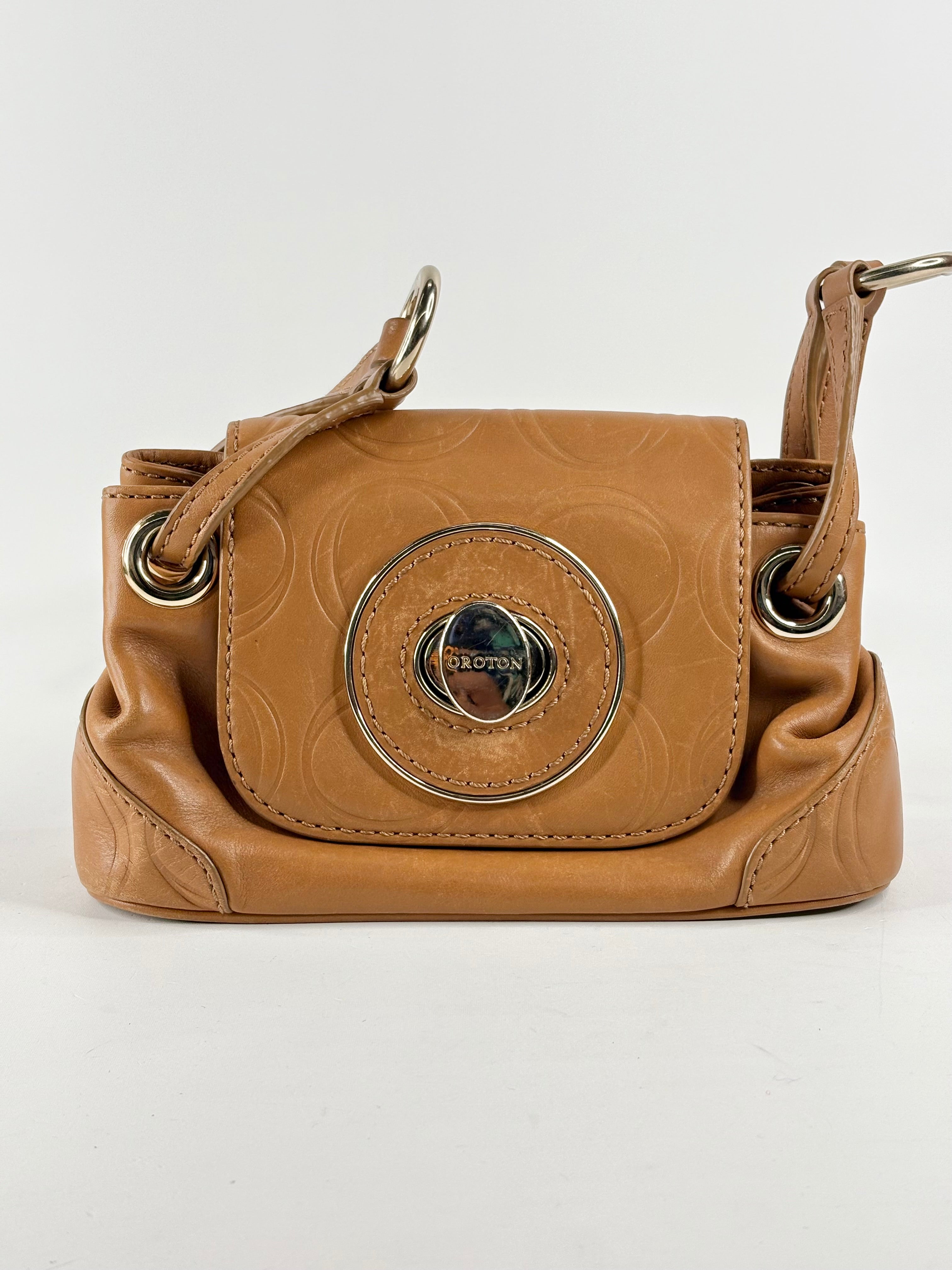 Oroton Cinnamon Leather Small Crossbody Bag