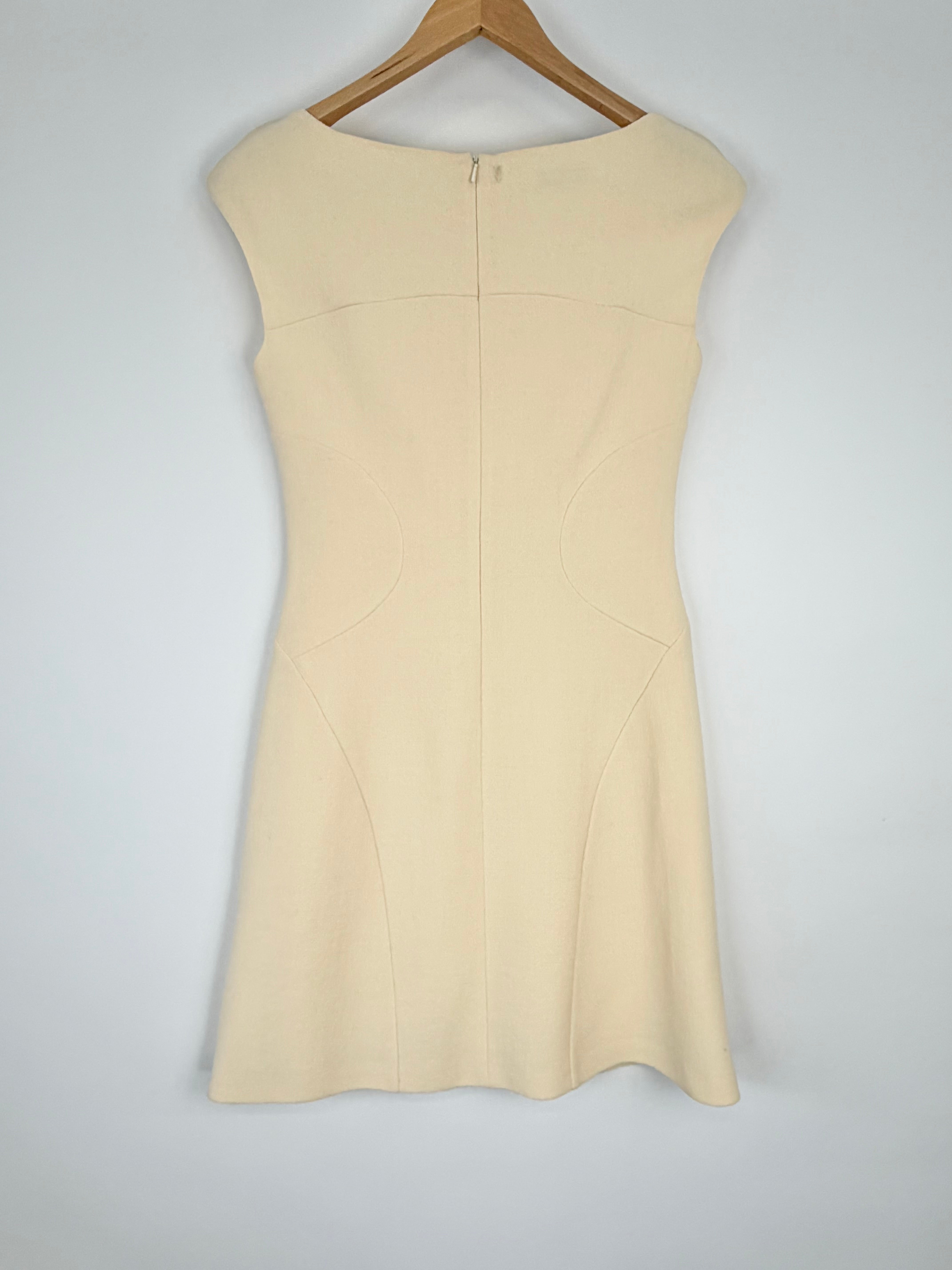 Moschino Cheap & Chic Vanilla Wool Midi Dress - AU10/12