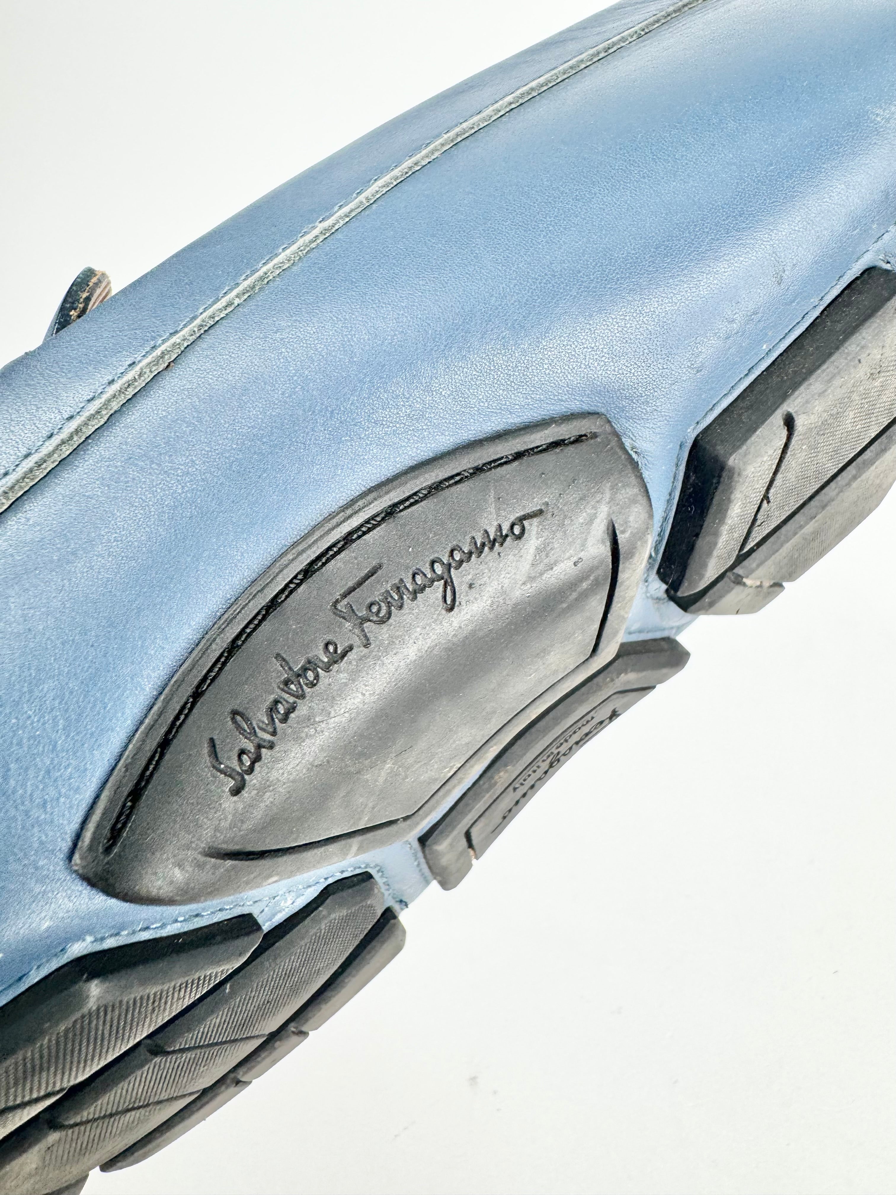 Salvatore Ferragamo Blue Horsebit Loafers - EU 8.5