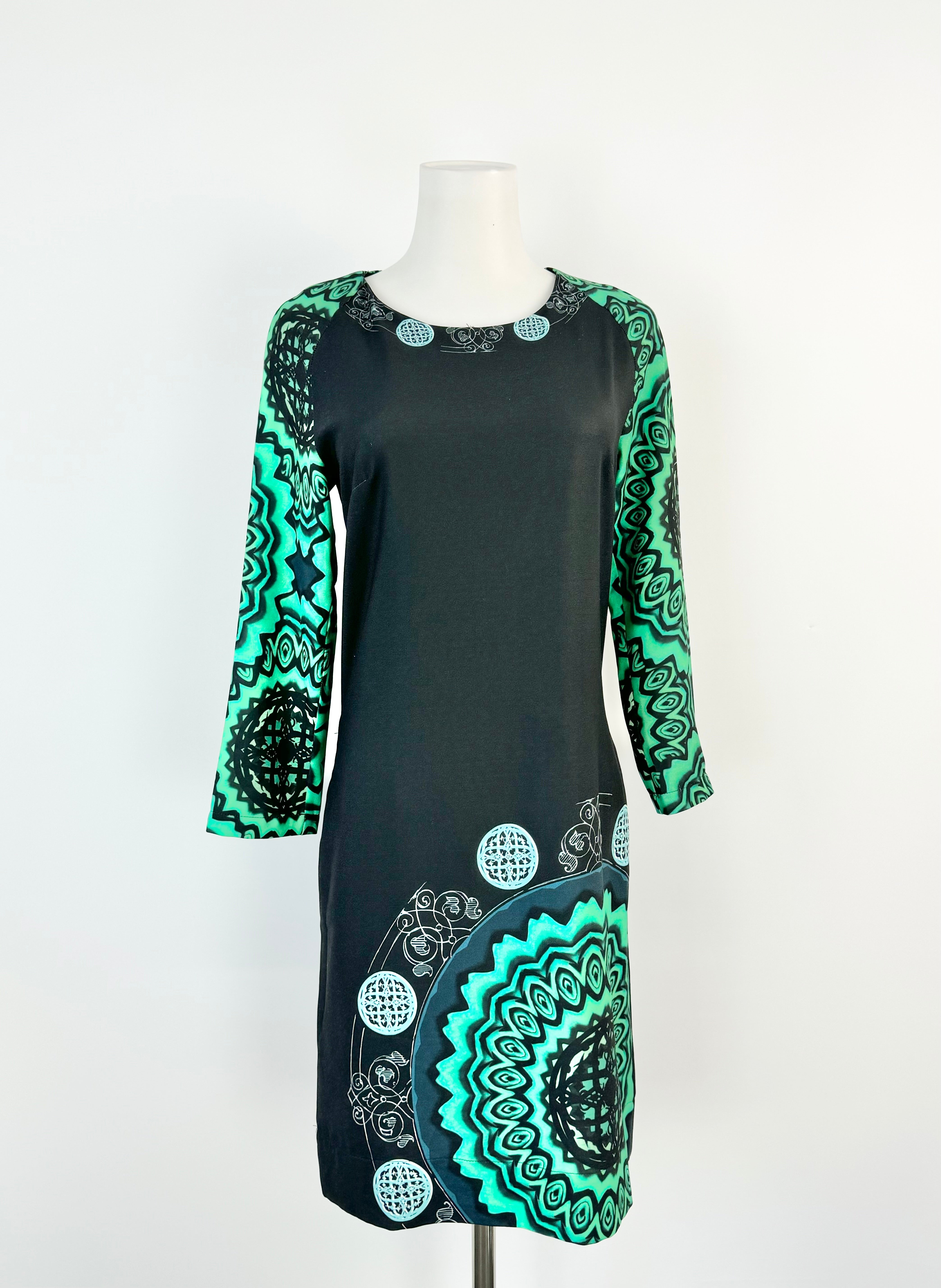 Desigual Green & Black Midi Dress - AU8
