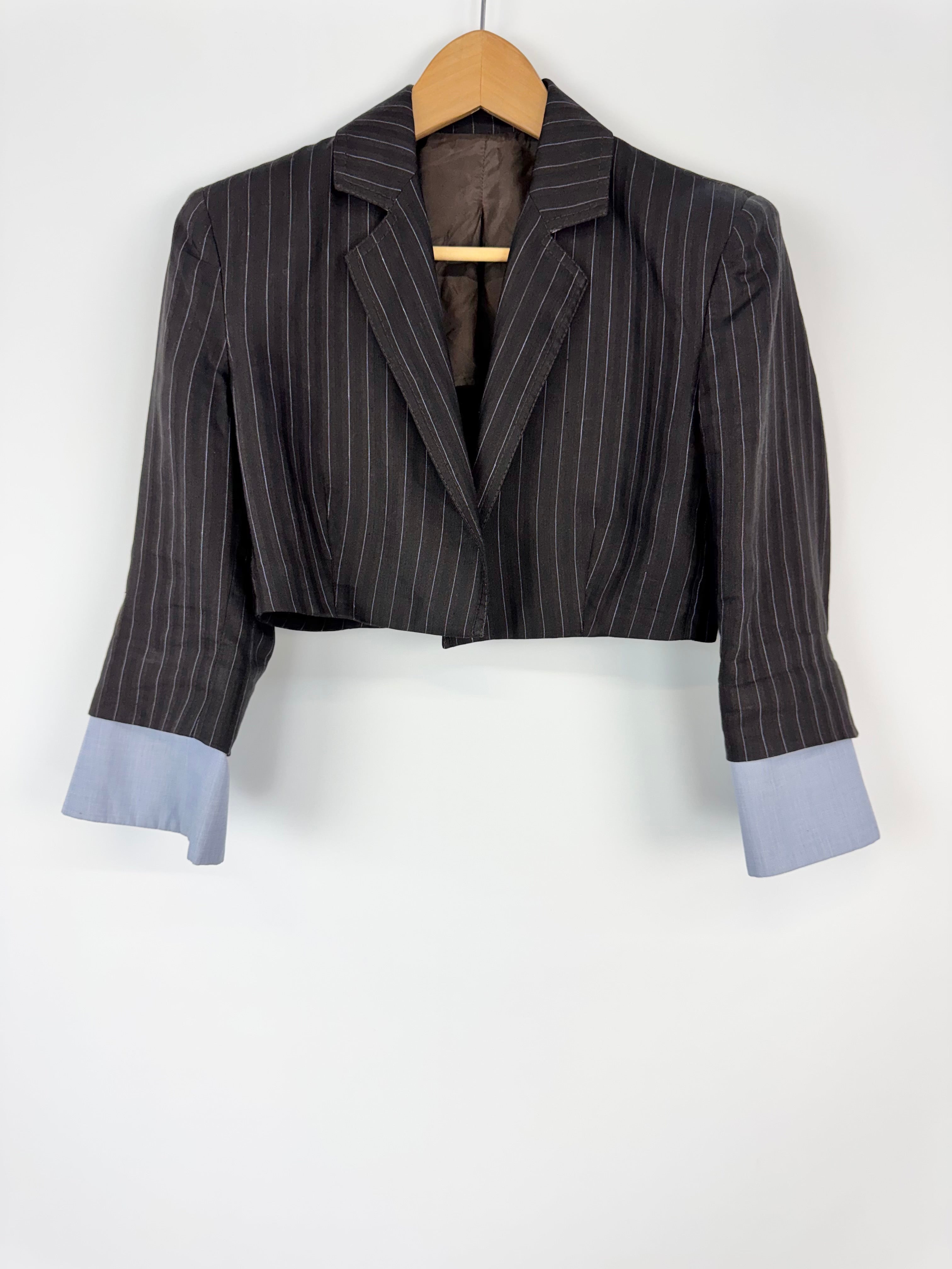 Ferre Black & Blue Pinstriped 3 Piece Suit - AU10