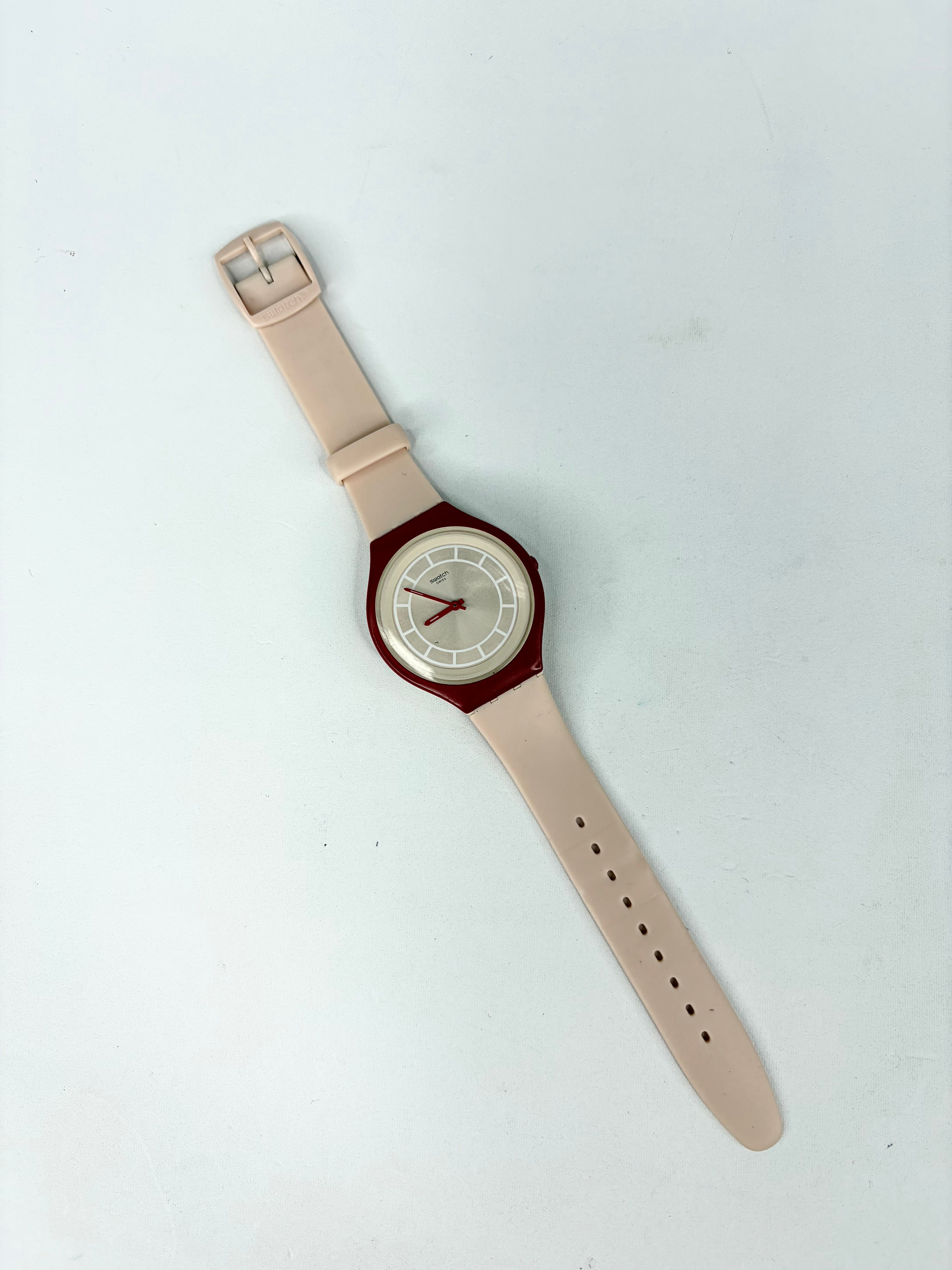Swatch Red & Beige 'Skinhot' Watch