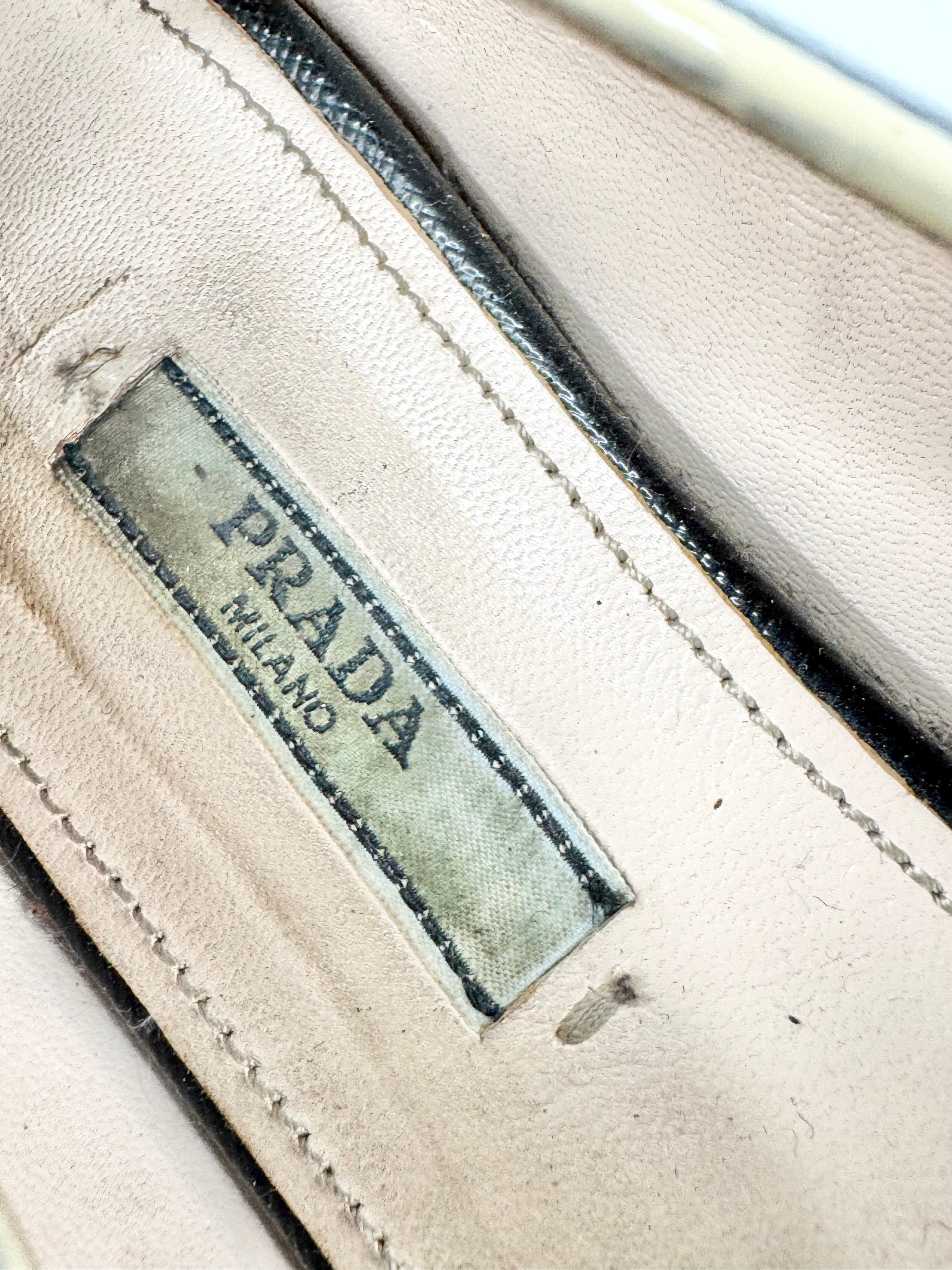 Prada Black & Cream Loafers - EU38.5