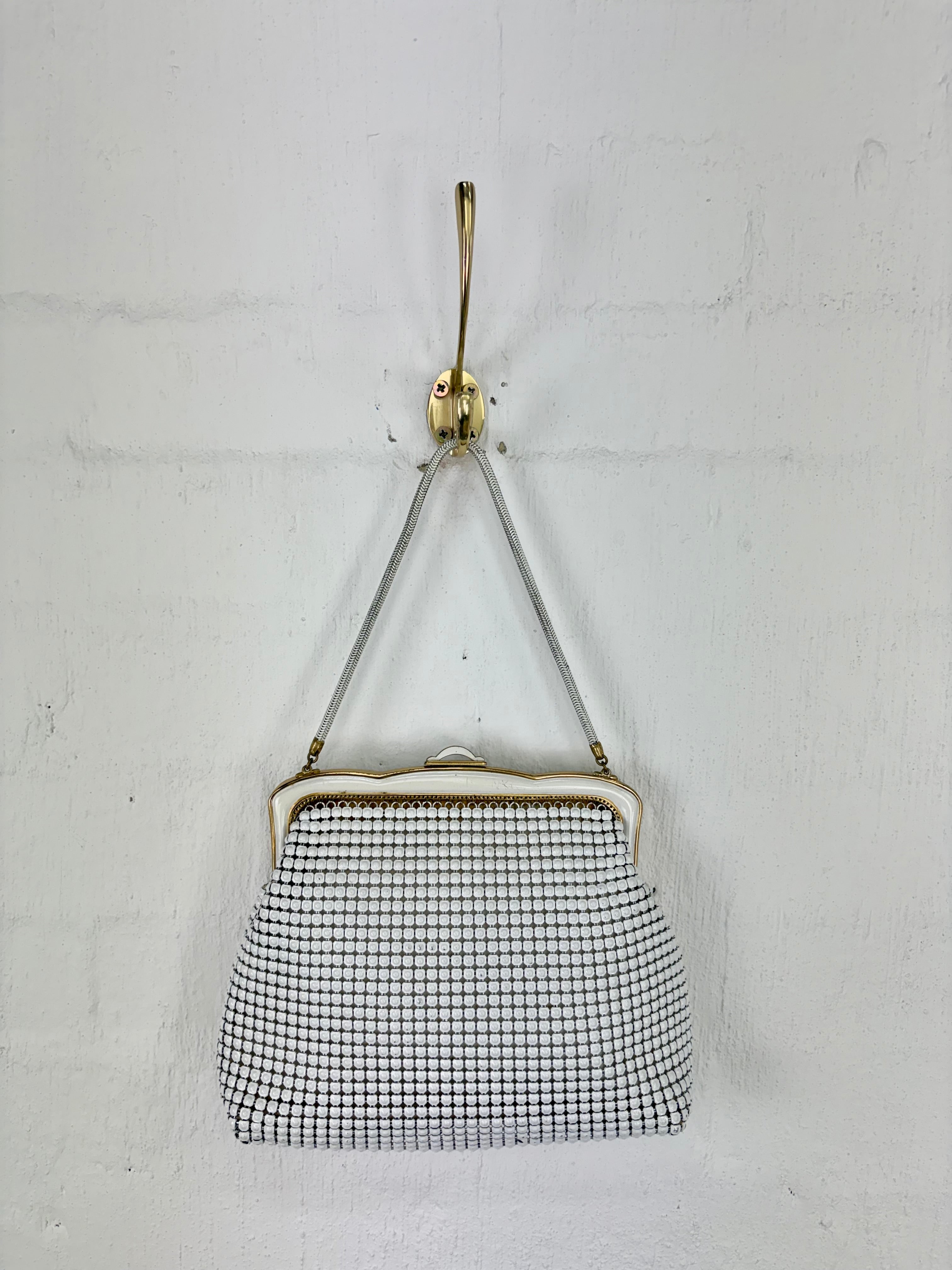 Vintage Oroton White Mesh Evening Bag