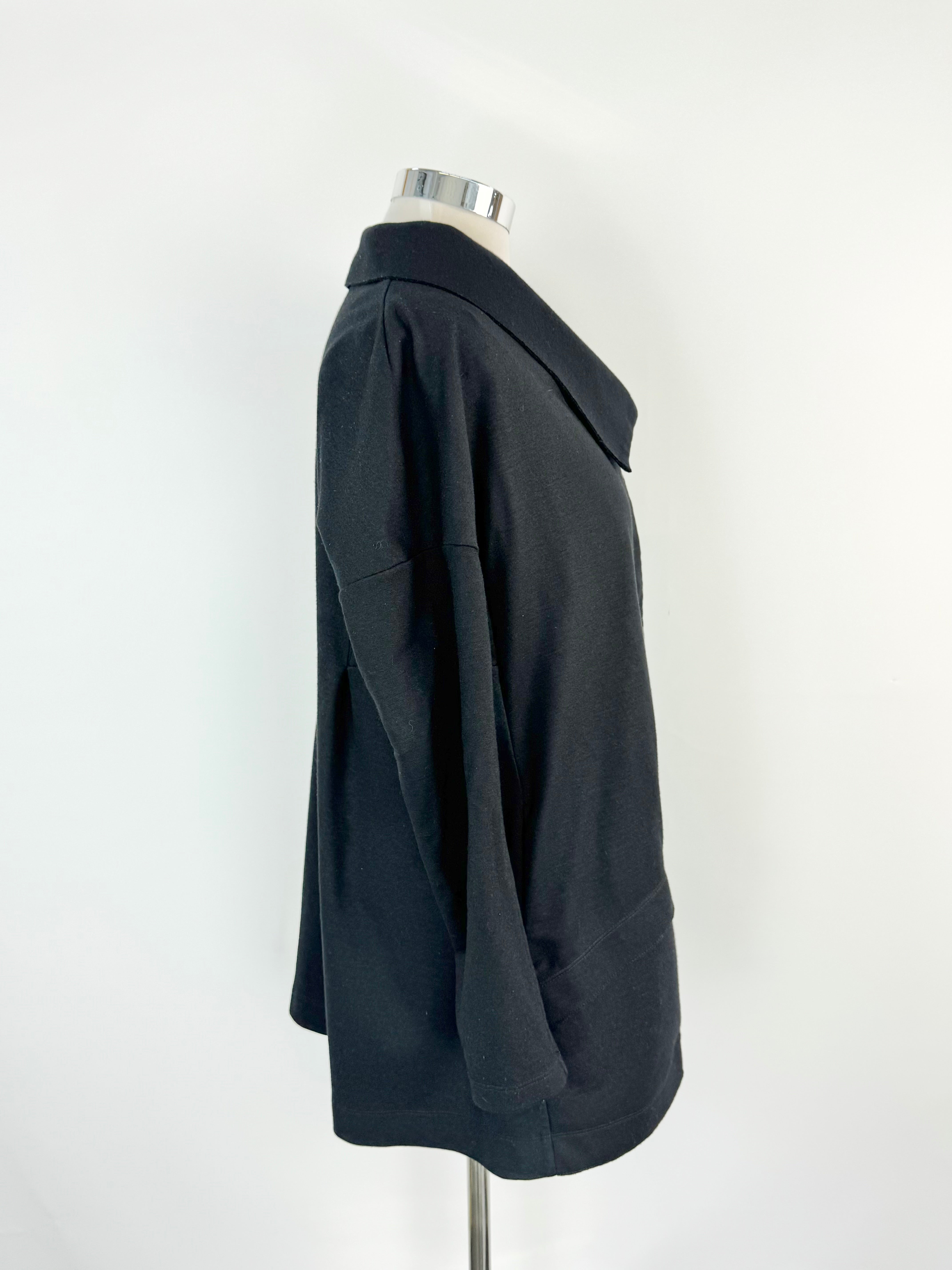 Marithé + François Girbaud Black Wool Buttoned Cardigan - AU10