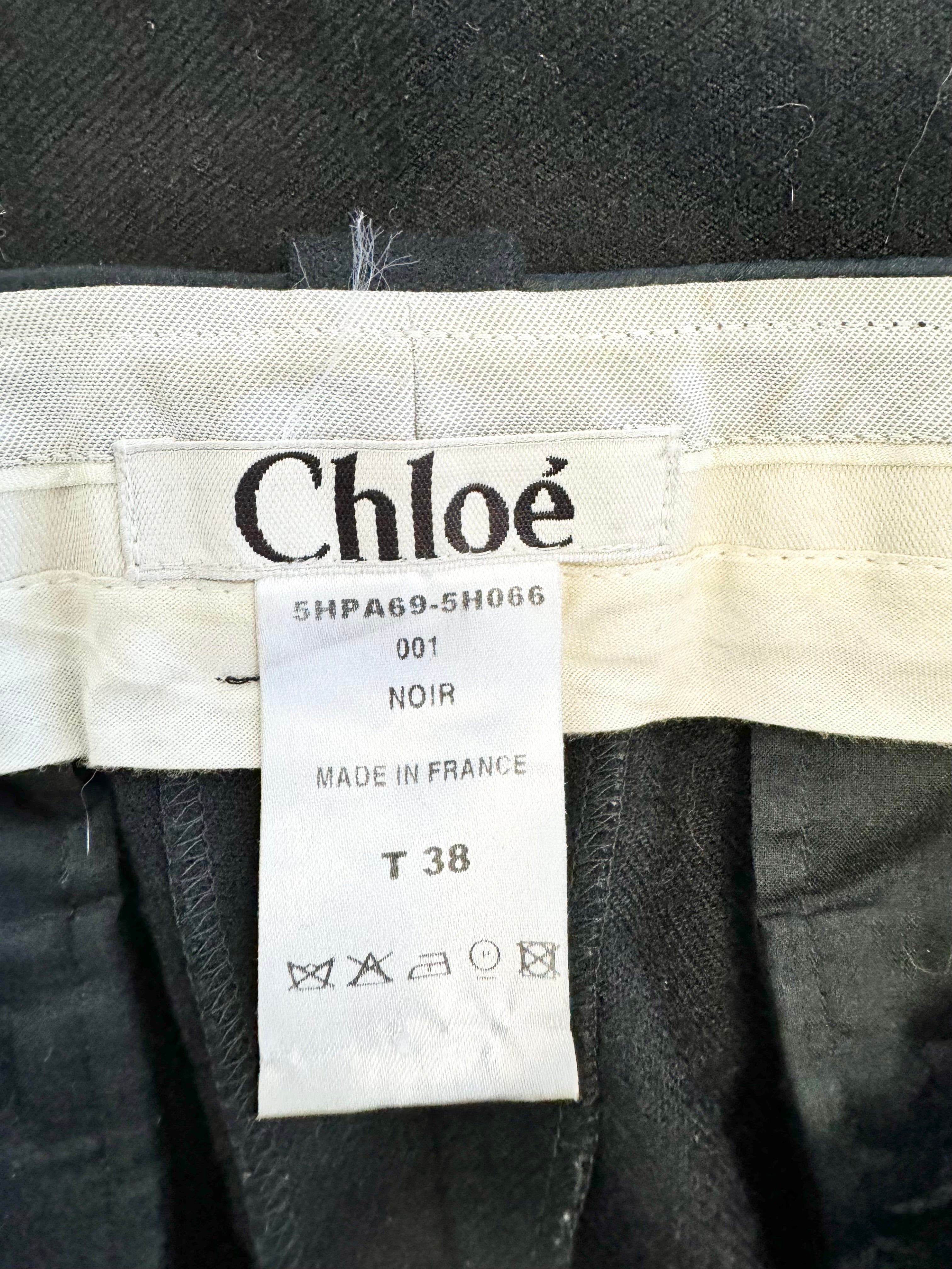Chloe Black Wool Beaded Waist Slacks - AU10