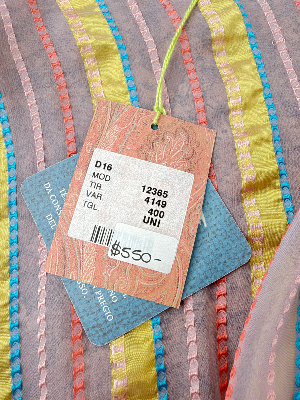 Etro Milano Sheer Pink, Gold, & Orange Silk Blouse NWT - AU16