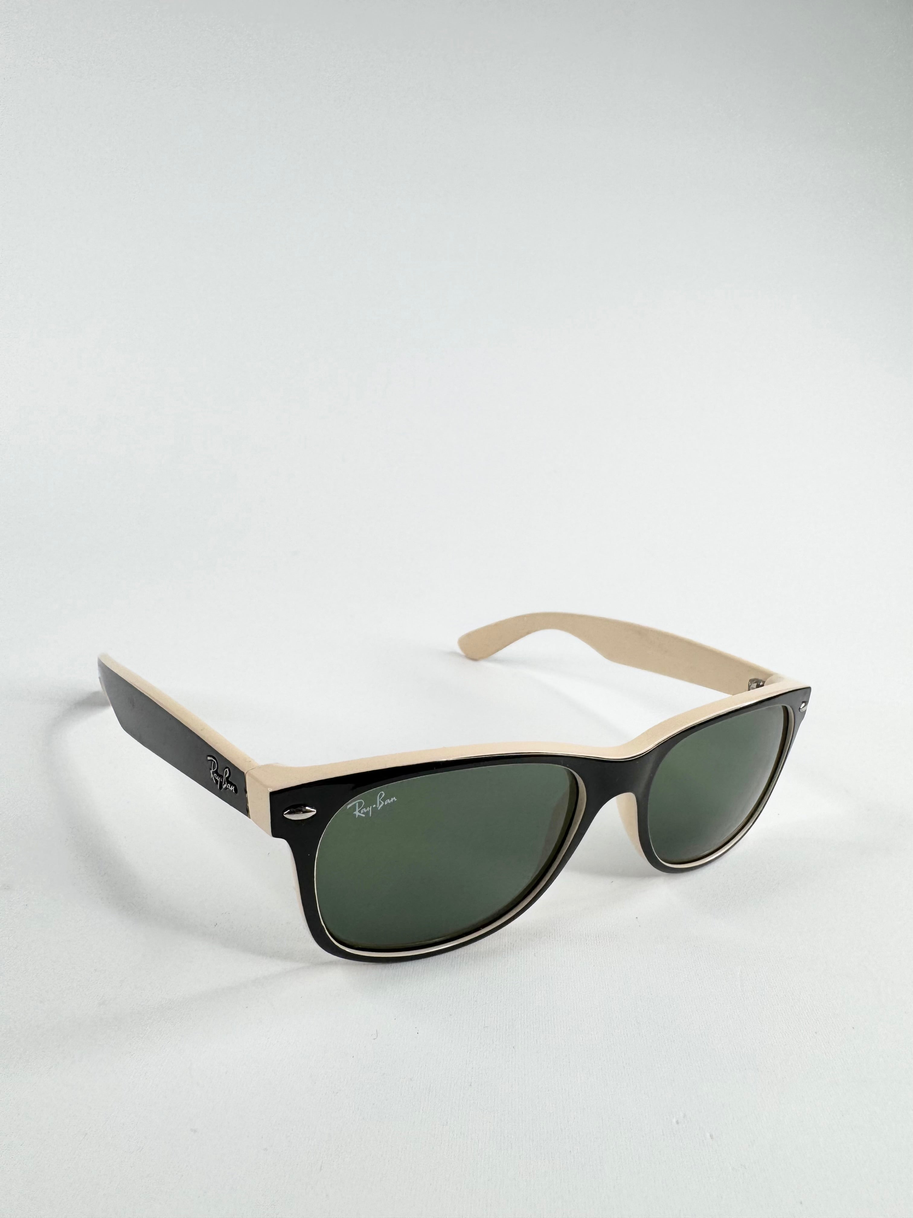 Ray Ban Black and Cream 'New Wayfarer' Sunglasses